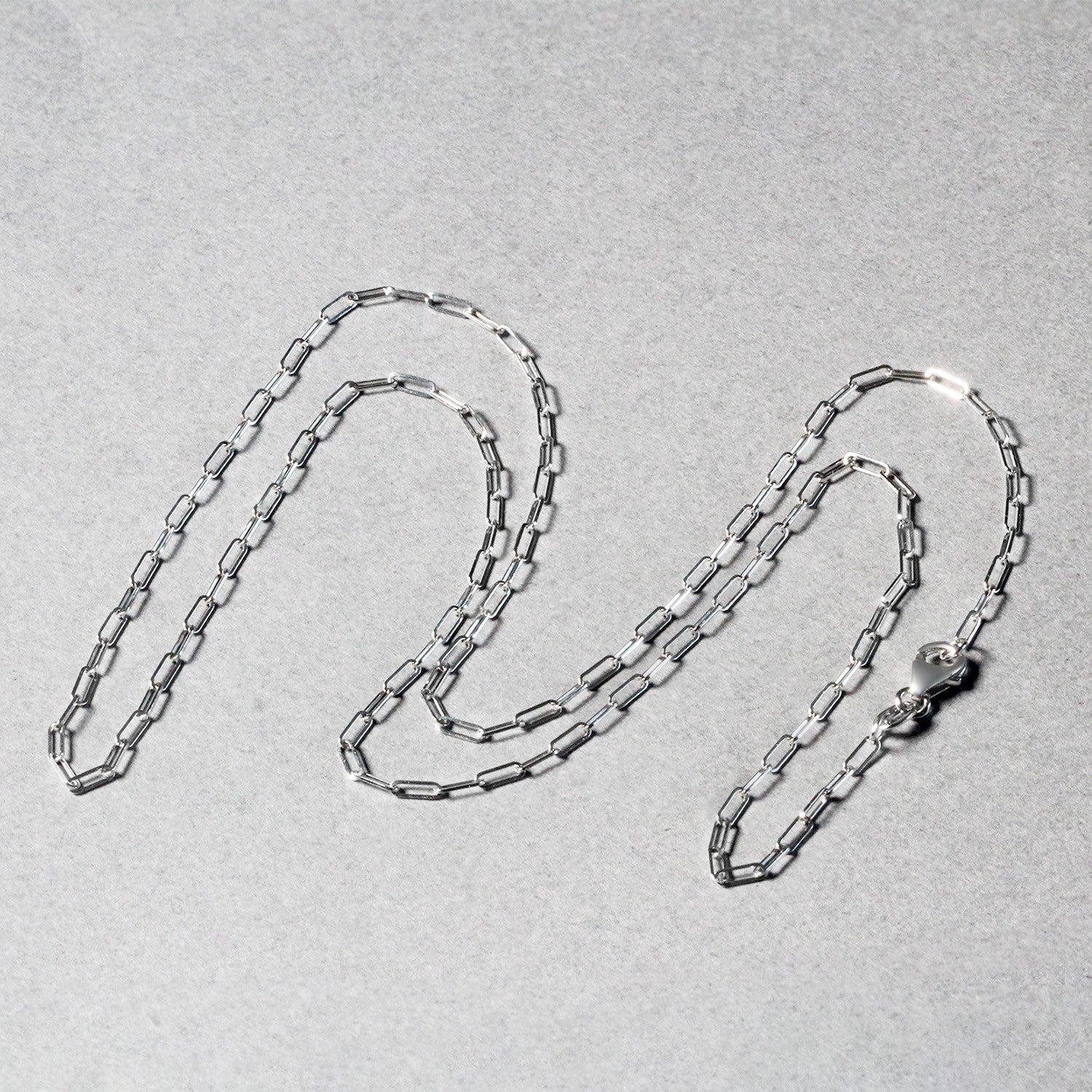 14K White Gold Fine Paperclip Chain (1.5mm) - Image 11
