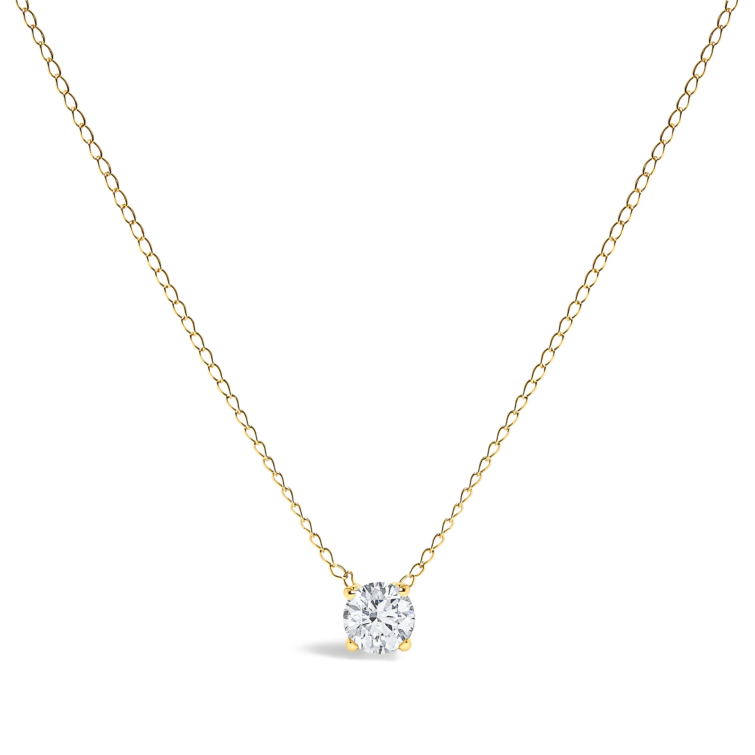 14K White Gold Floating 1/2 Cttw Lab Grown Diamond Solitaire Pendant Necklace - 18" Inches - Image 4