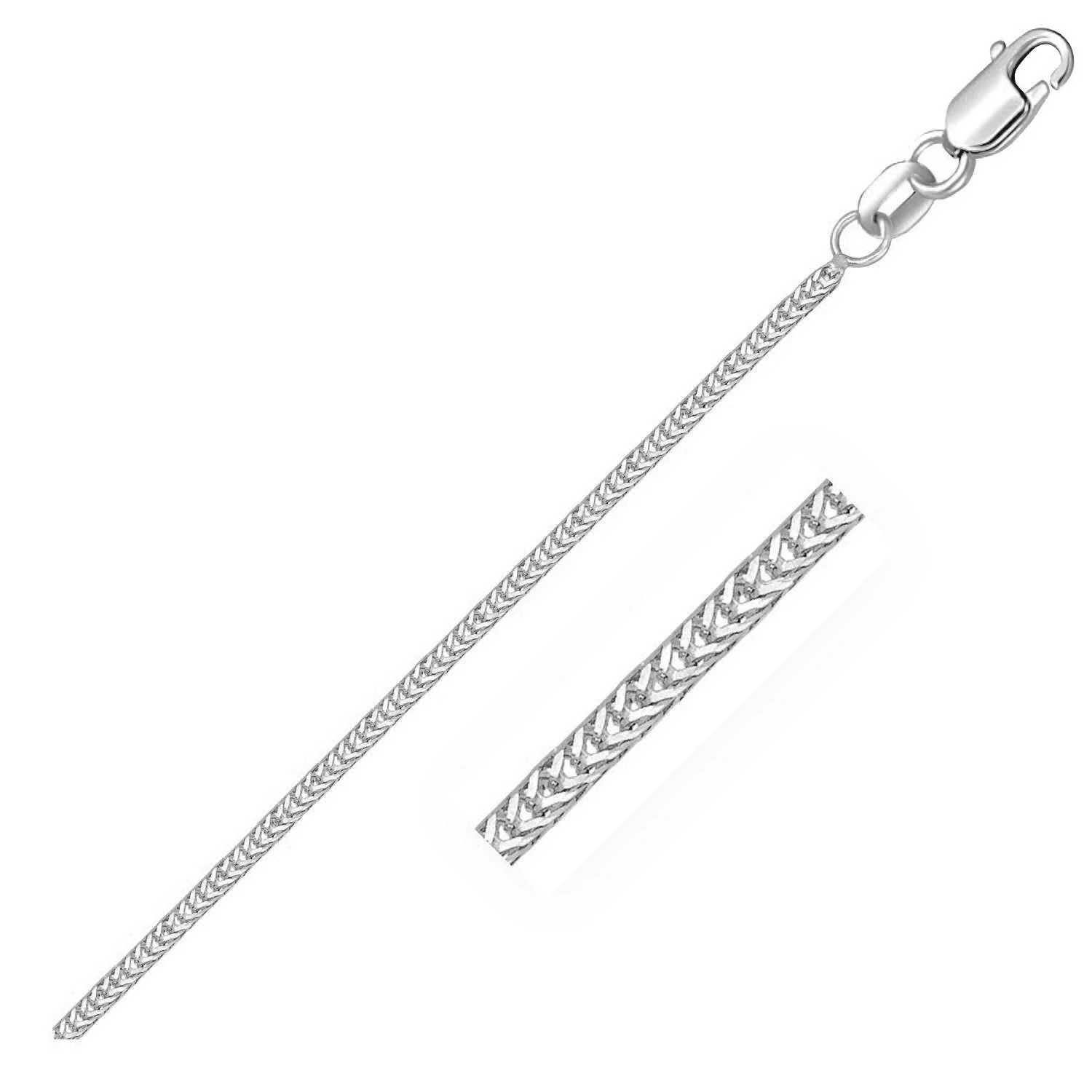 14k White Gold Foxtail 1.0mm Chain - Image 5