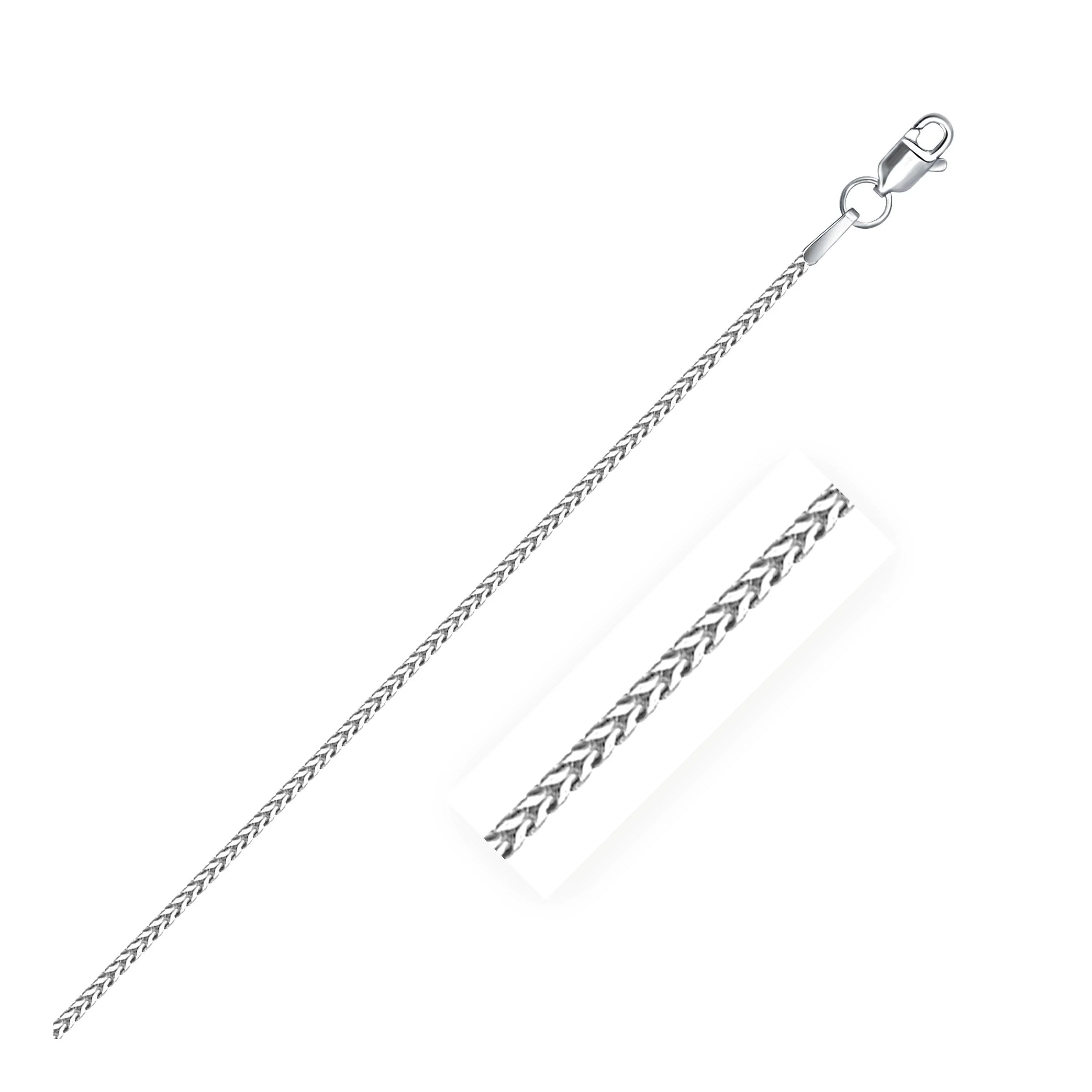 14k White Gold Franco Chain 1.2mm - Image 6