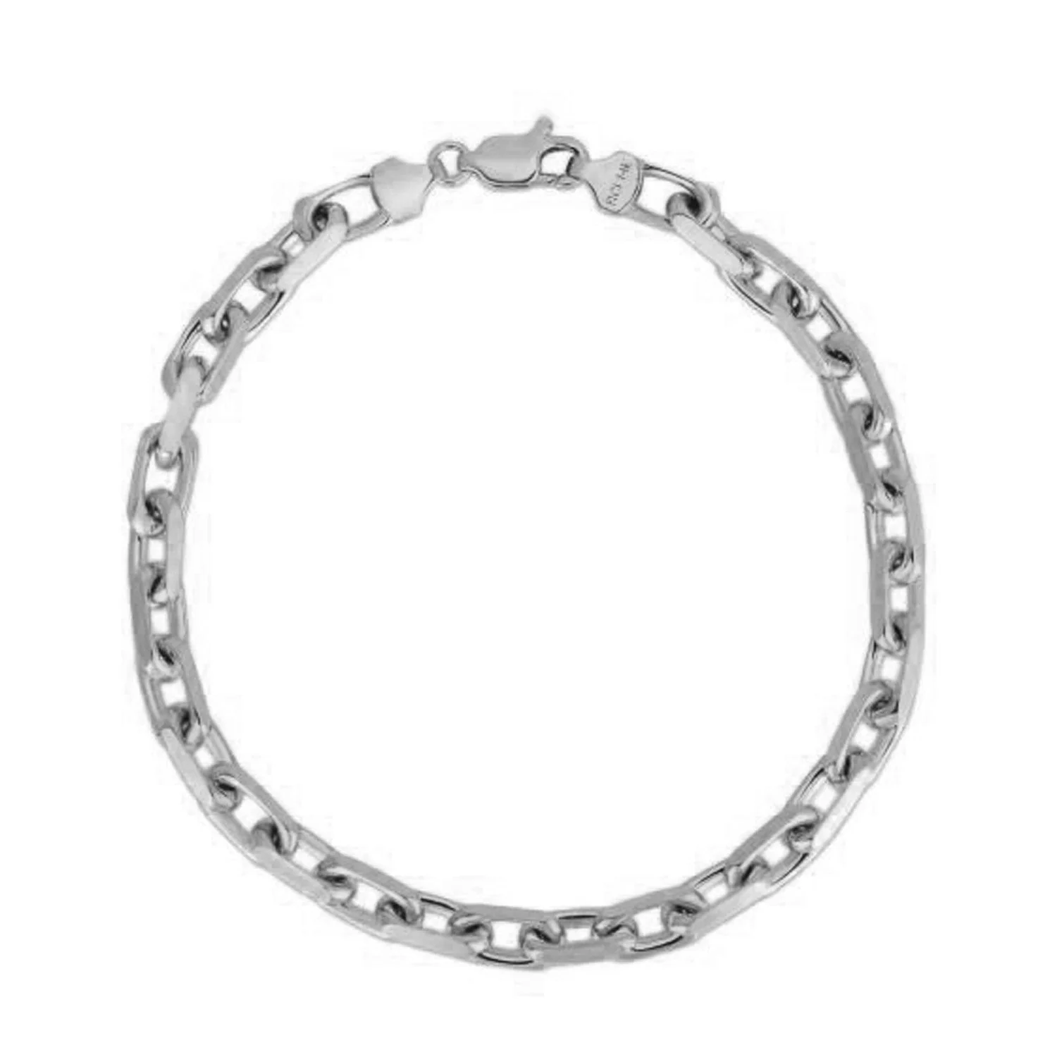 14k White Gold French Cable Chain Bracelet  (4.80 mm) - Image 4
