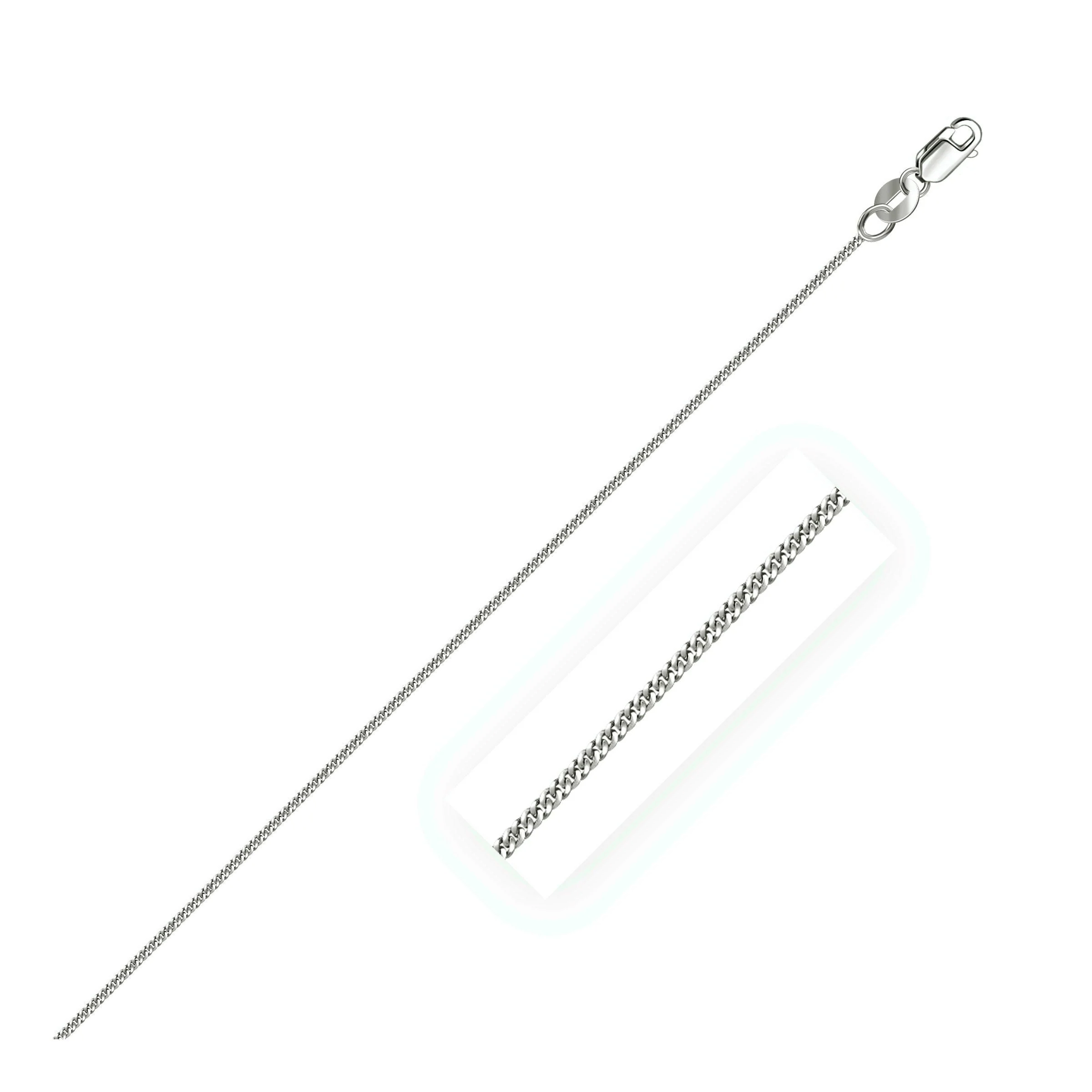 14k White Gold Gourmette Chain 1.0mm - Image 5