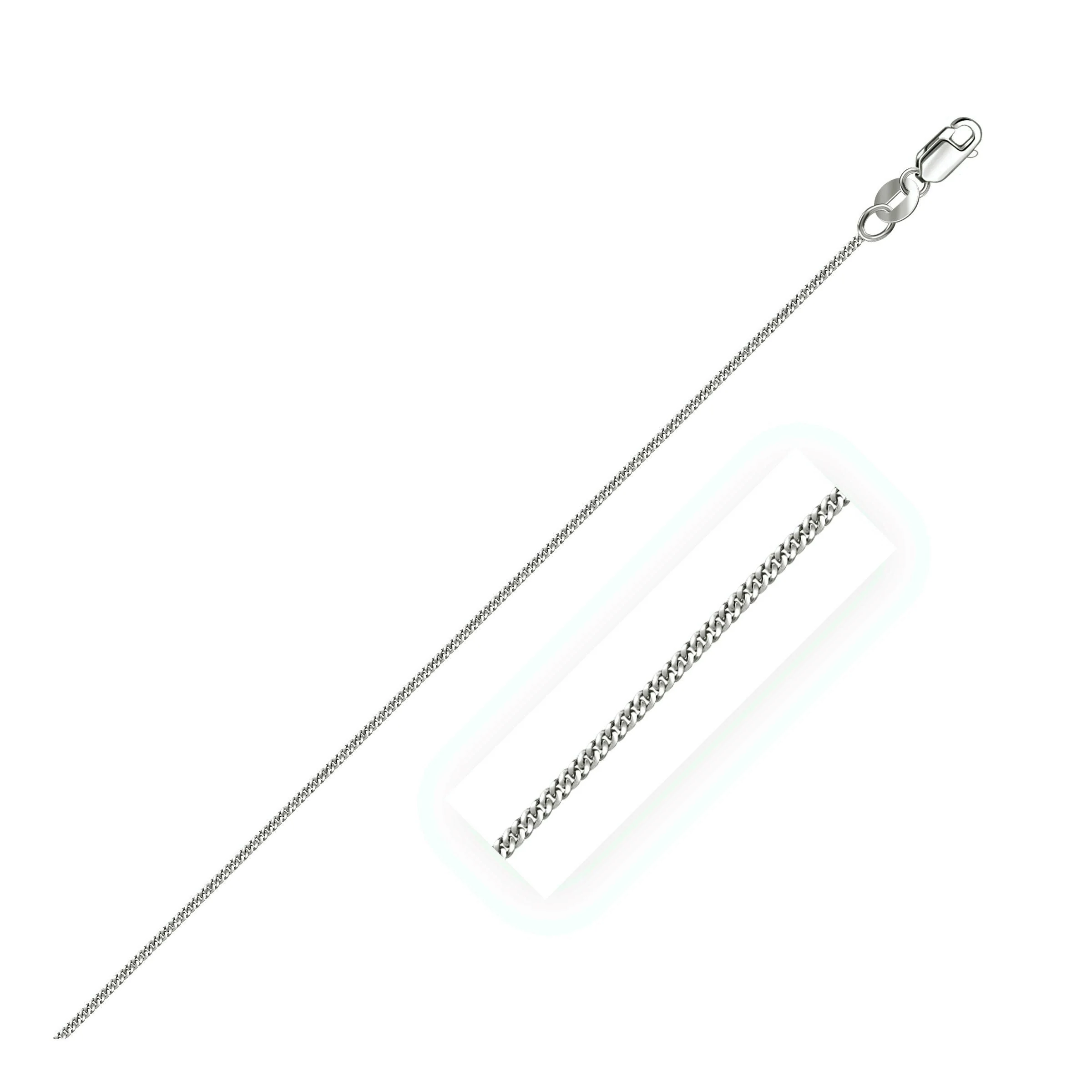 14k White Gold Gourmette Chain 1.0mm - Image 6