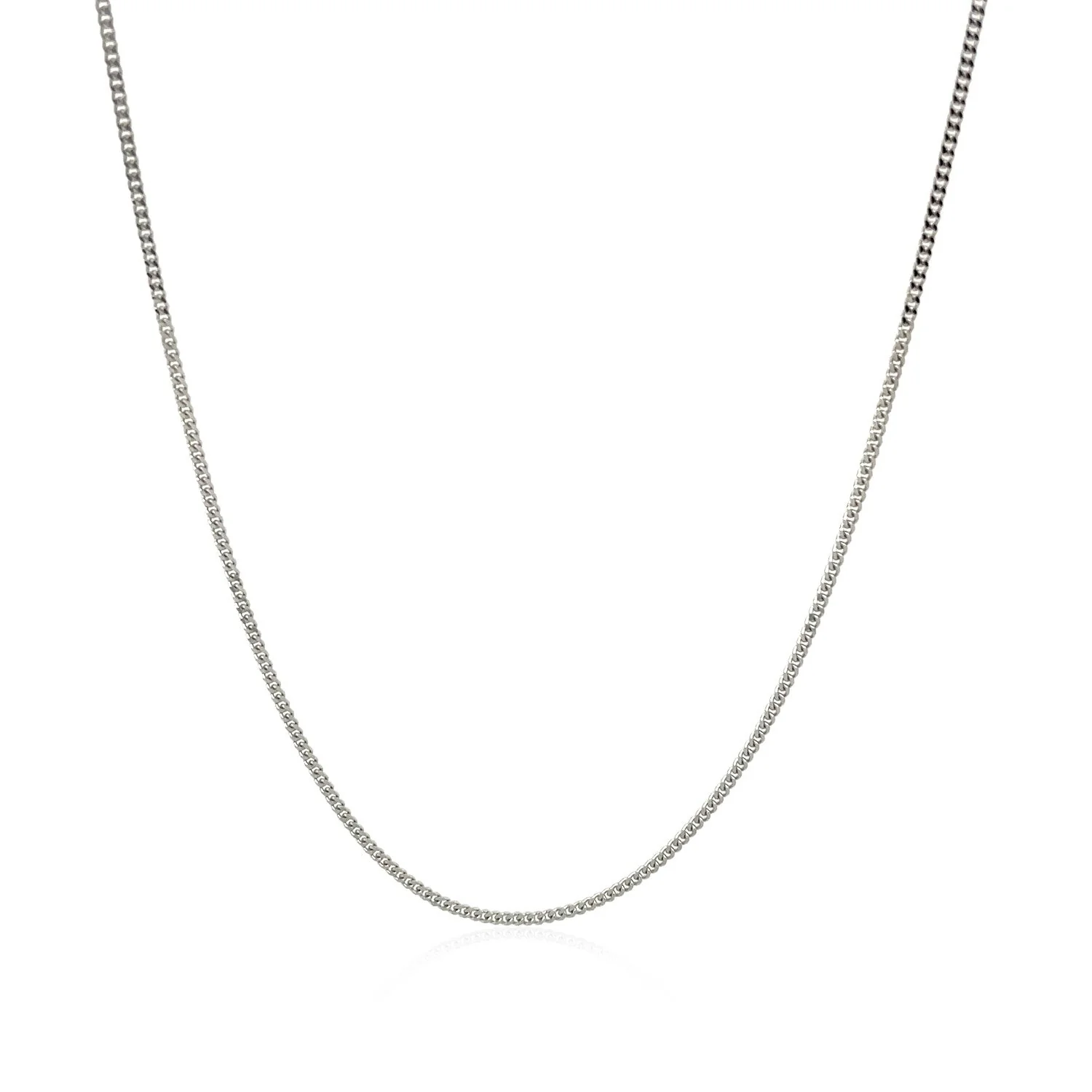 14k White Gold Gourmette Chain 1.0mm - Image 7
