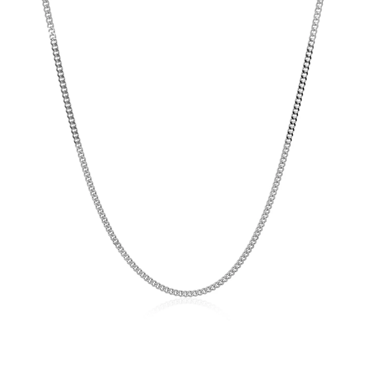 14k White Gold Gourmette Chain 1.5mm - Image 2