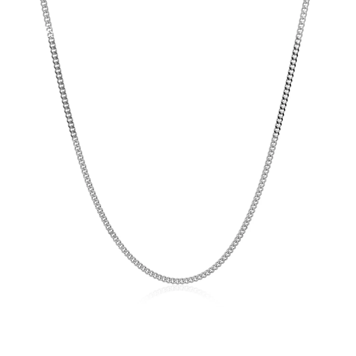 14k White Gold Gourmette Chain 1.5mm - Image 7