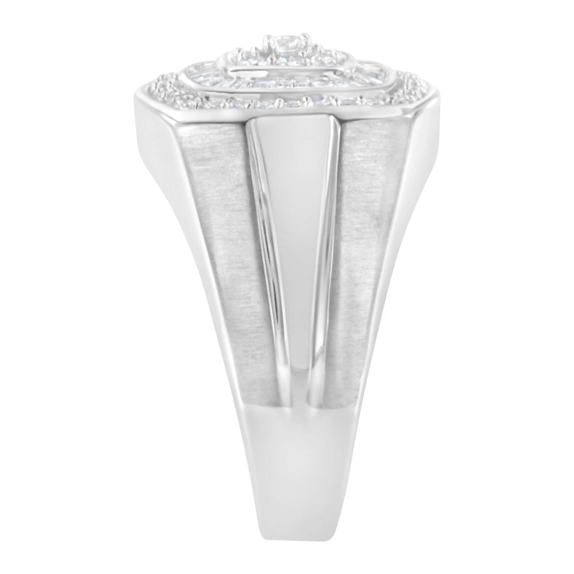 14K White Gold Men's 1 CTTW Diamond Band Ring - Image 5