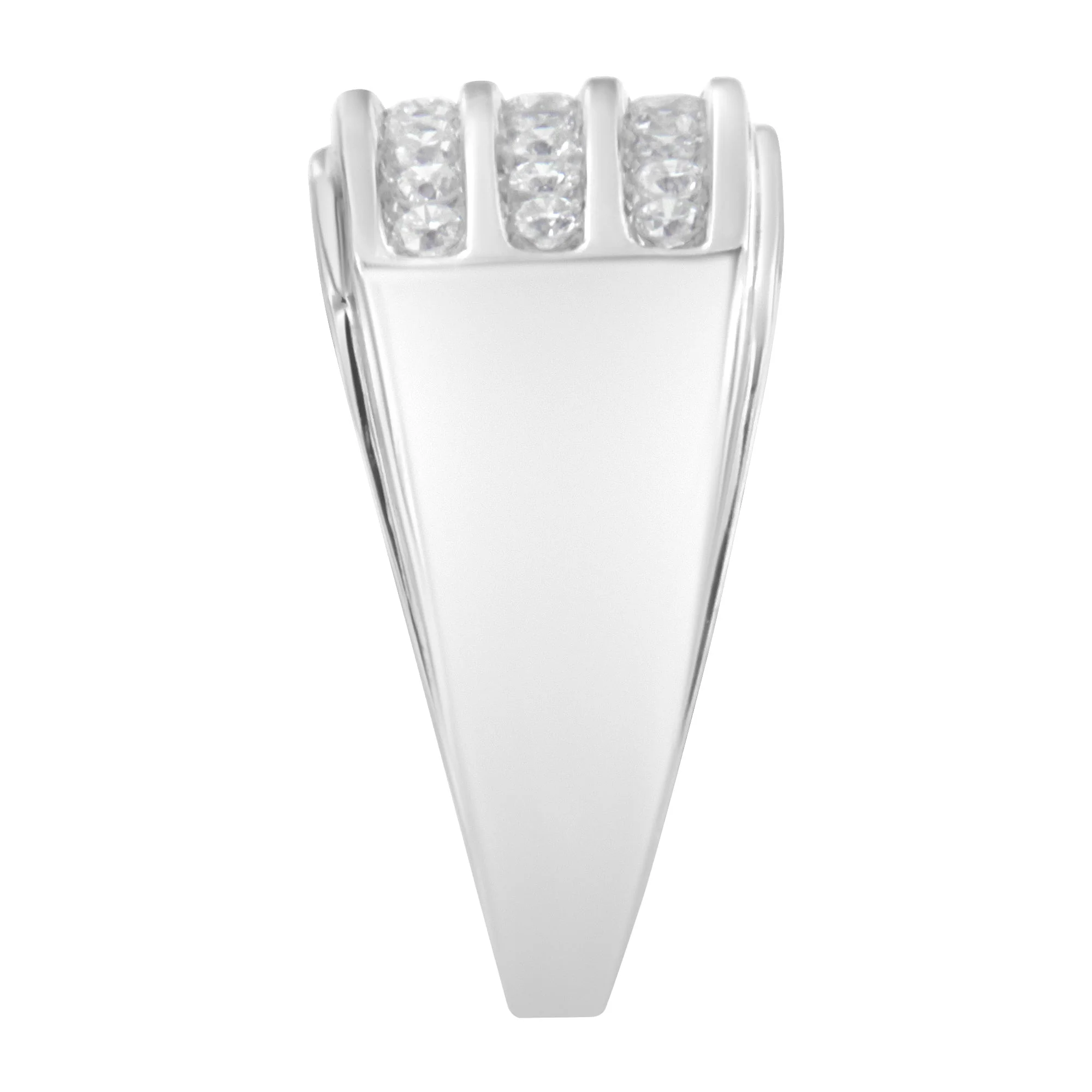 14K White Gold Men's Diamond Channel Set Band Ring (1 cttw, H-I Color, SI2-I1 Clarity) - Image 8