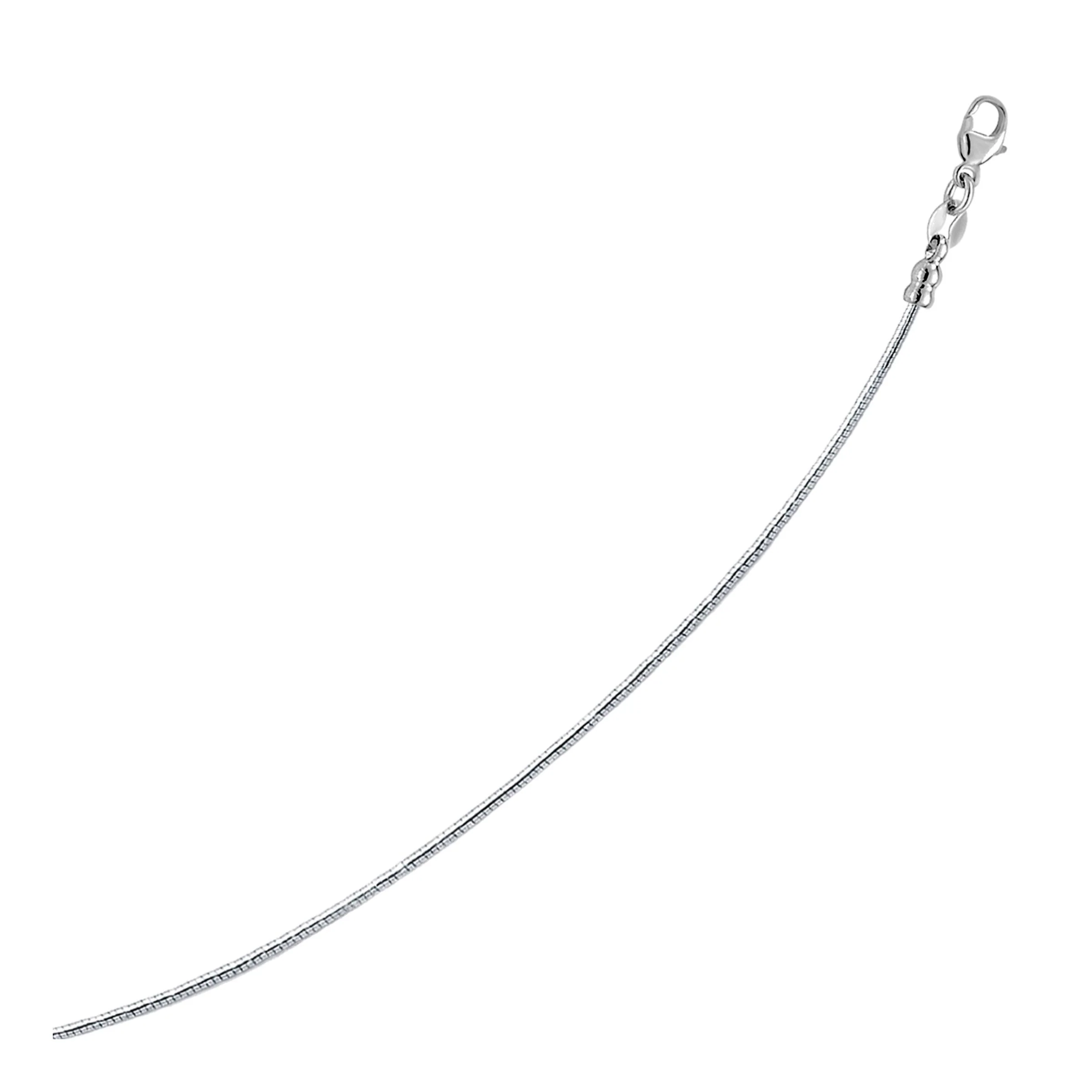 14k White Gold Necklace in a Round Omega Chain Style - Image 5