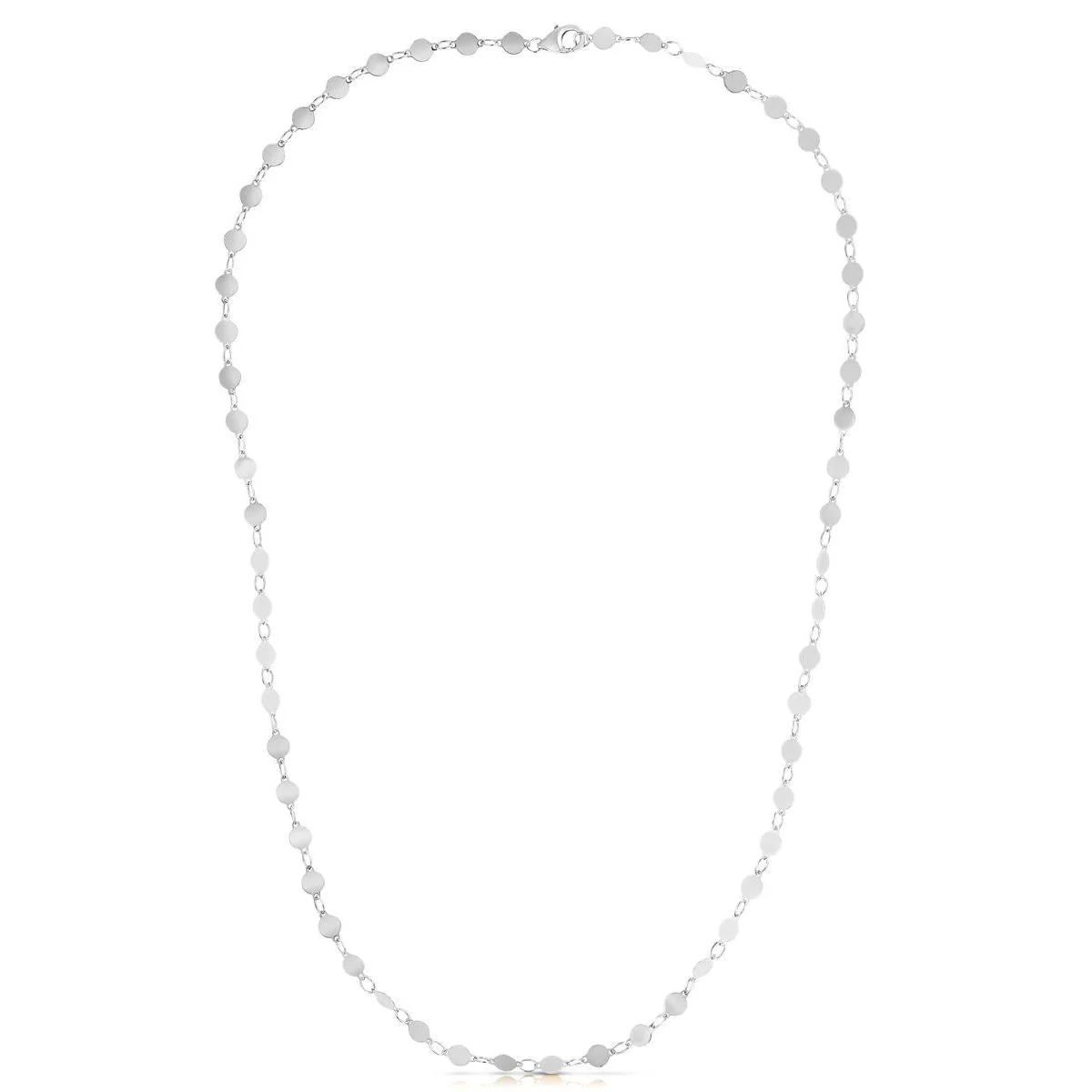 14k White Gold Necklace with Polished Circles - Image 4