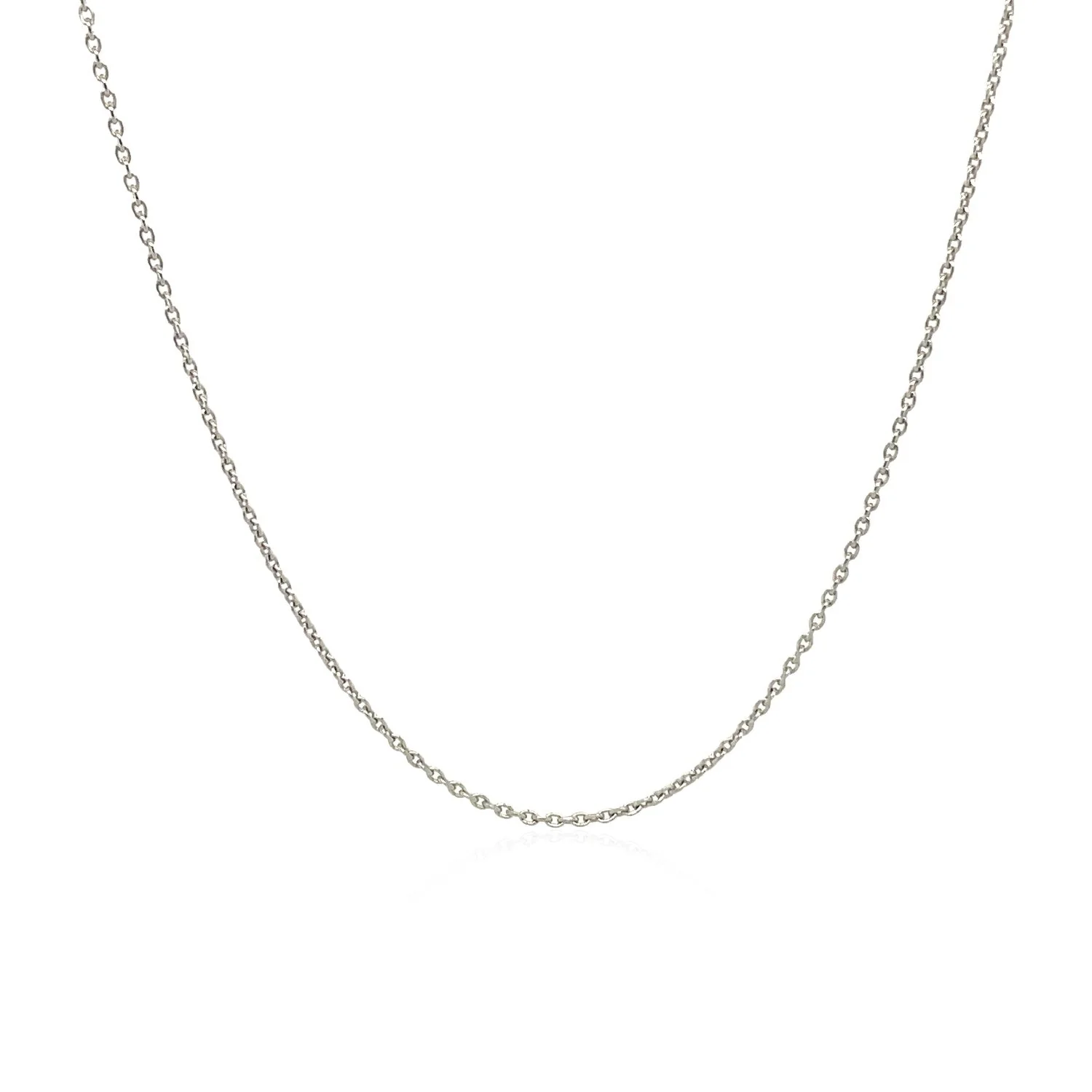 14k White Gold Oval Cable Link Chain 0.97mm - Image 8