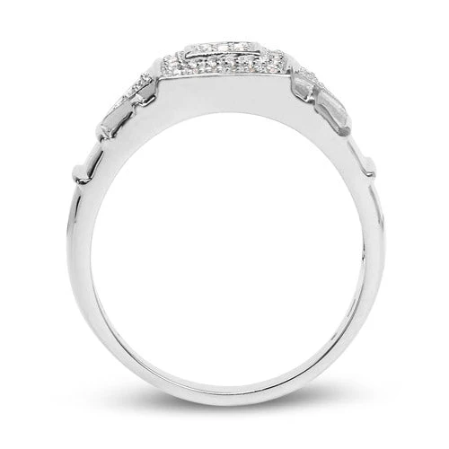 14K White Gold Plated 0.21 Carat Genuine White Diamond .925 Sterling Silver Ring - Image 5
