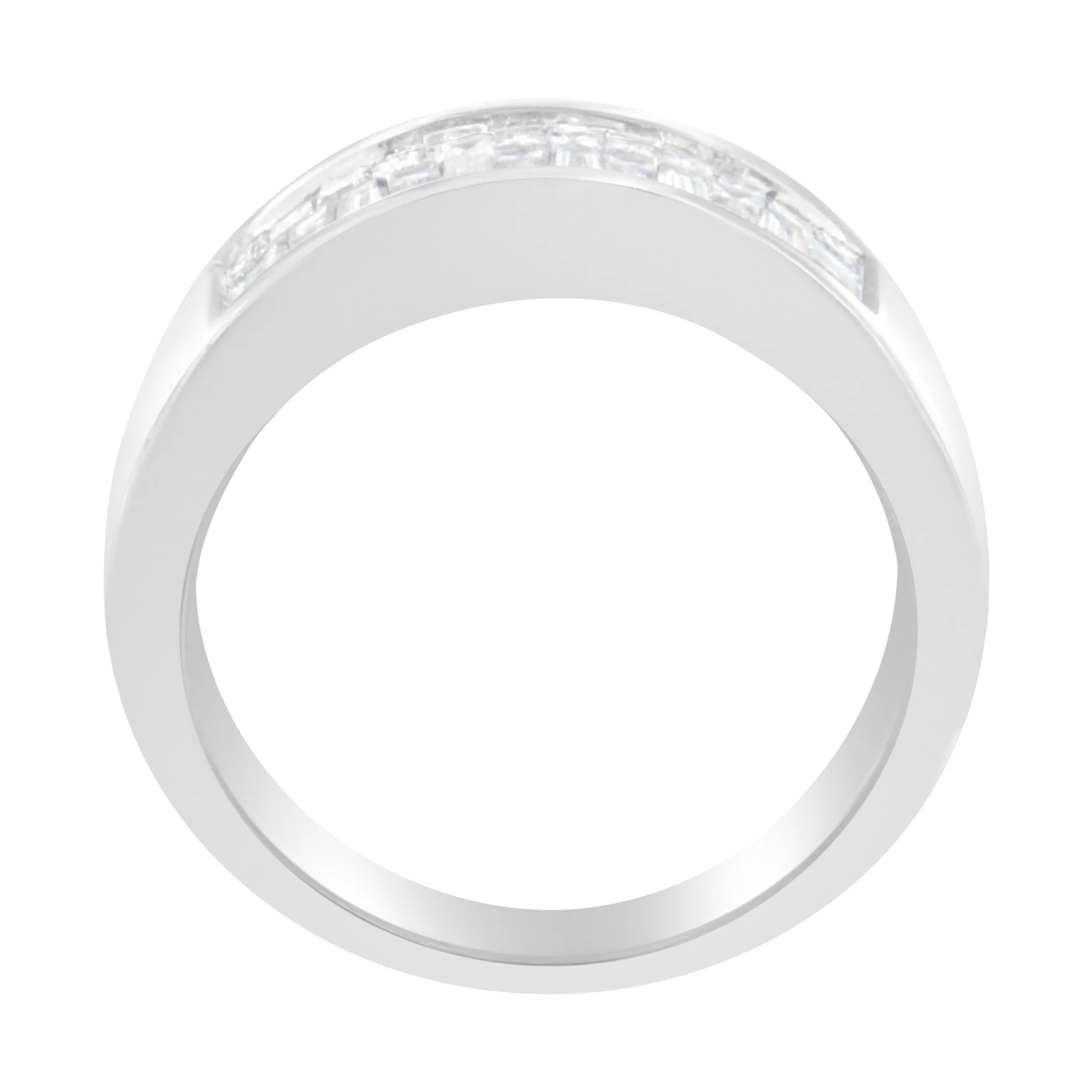 14K White Gold Princess and Baguette-cut Diamond Ring (1.0 Cttw, H-I Color, VS2-SI1 Clarity) - Size 6 - Image 3