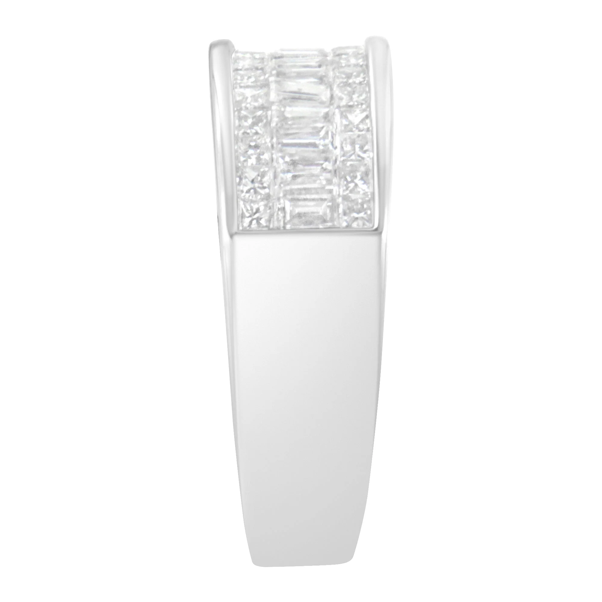14K White Gold Princess and Baguette-cut Diamond Ring (1.0 Cttw, H-I Color, VS2-SI1 Clarity) - Size 6 - Image 8