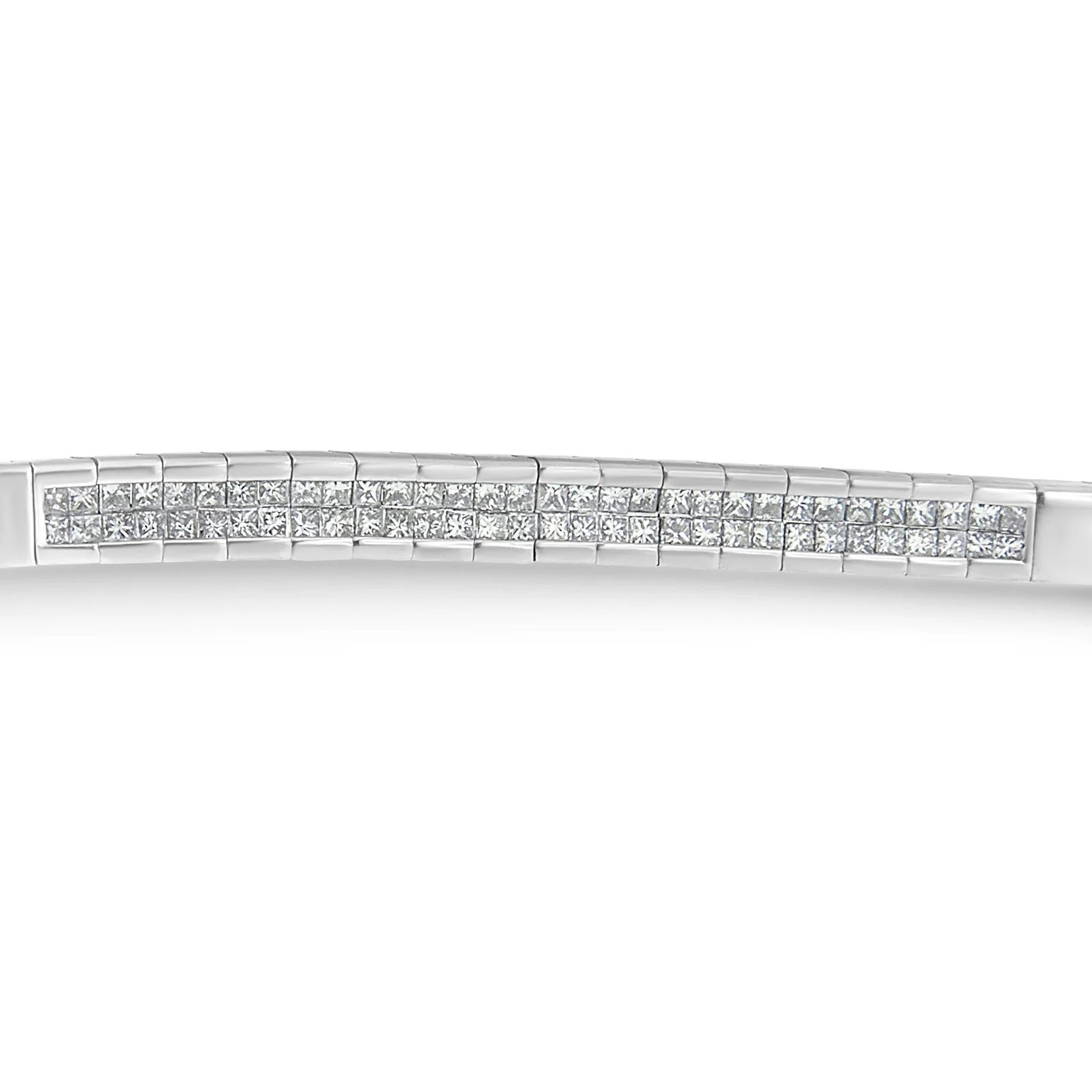 14K White Gold Princess Cut Diamond Bracelet (1.00 cttw, H-I Color, SI1-SI2 Clarity) - Image 2