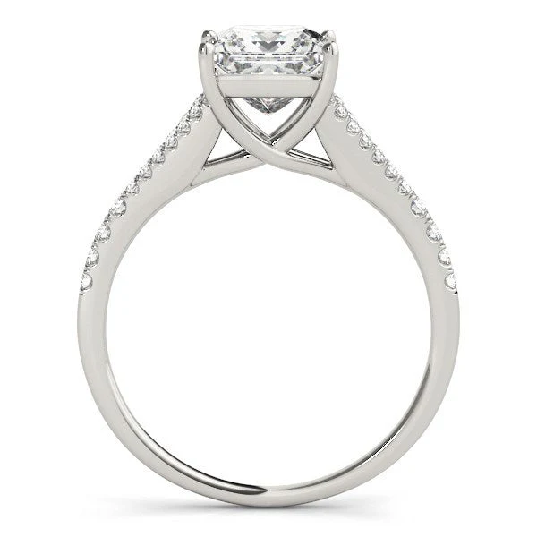 14k White Gold Princess Cut Split Shank Diamond Engagement Ring (1 1/8 cttw) - Image 2
