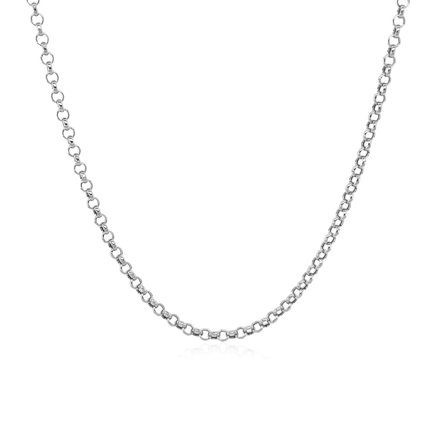 14k White Gold Rolo Chain 1.9mm - Image 6