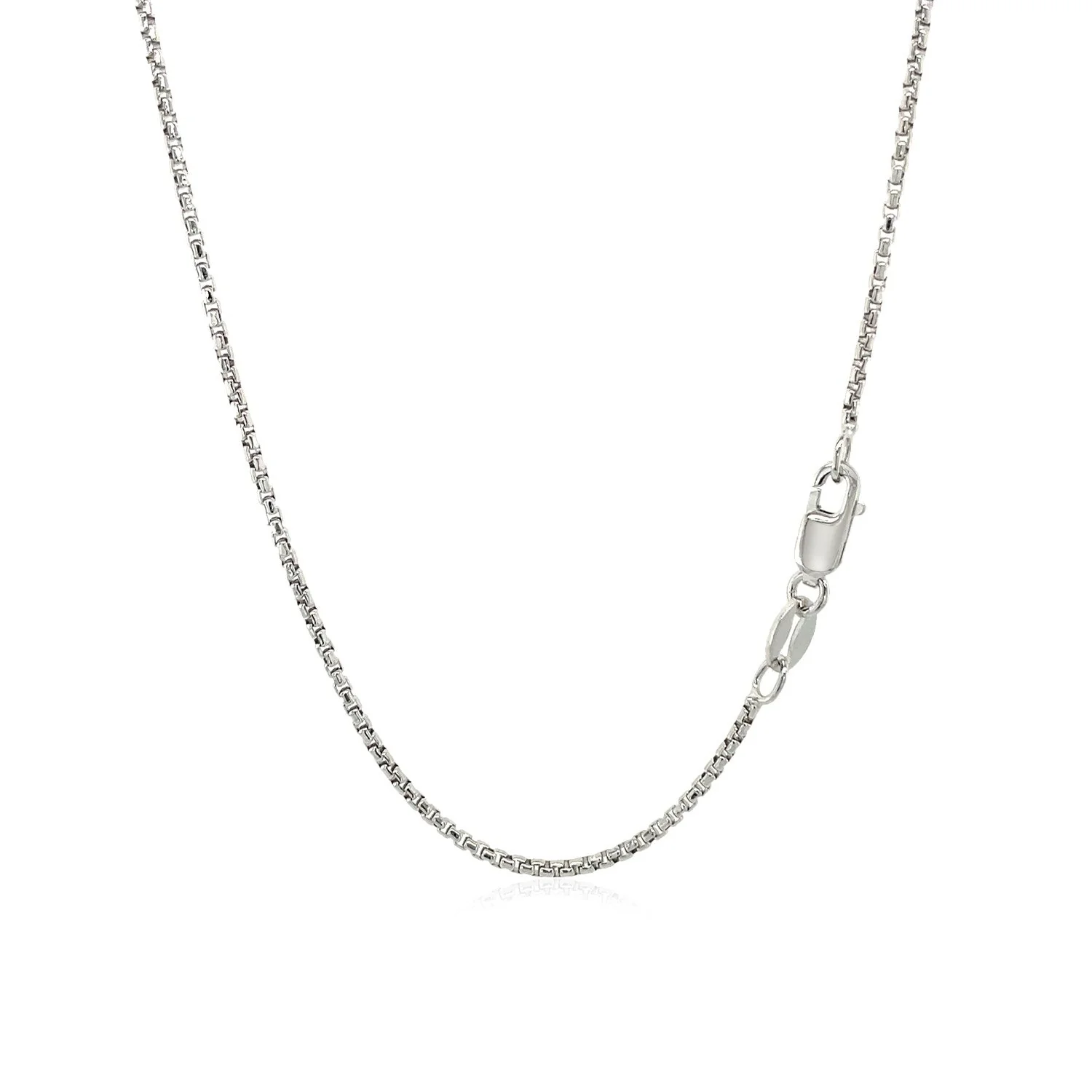 14k White Gold Round Box Chain 1.35 mm - Image 7
