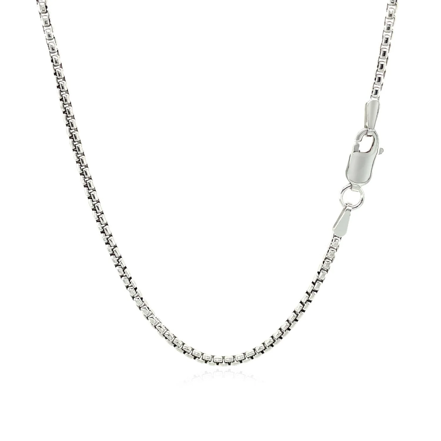 14k White Gold Round Box Chain 1.7mm - Image 3