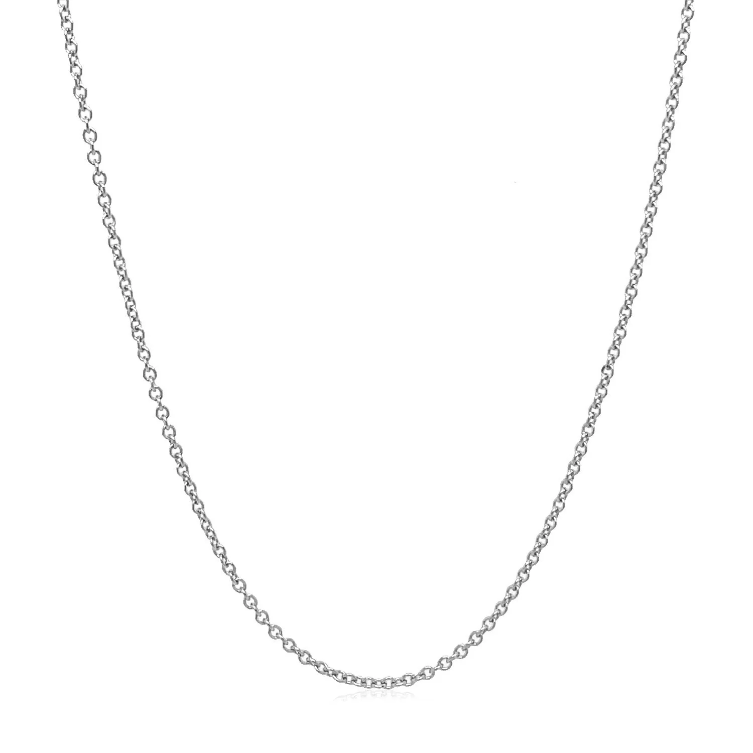 14k White Gold Round Cable Link Chain 1.3mm - Image 8