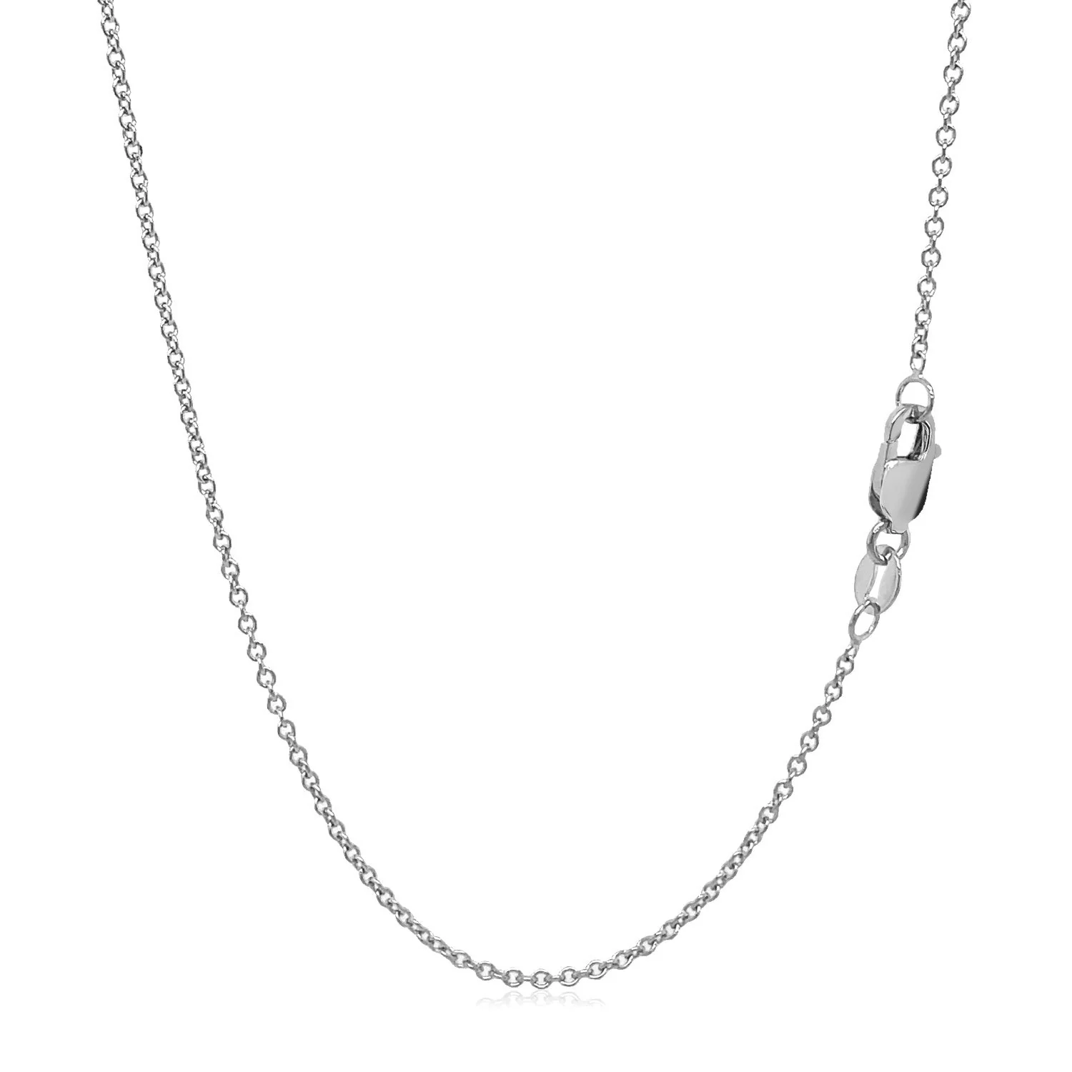 14k White Gold Round Cable Link Chain 1.3mm - Image 9