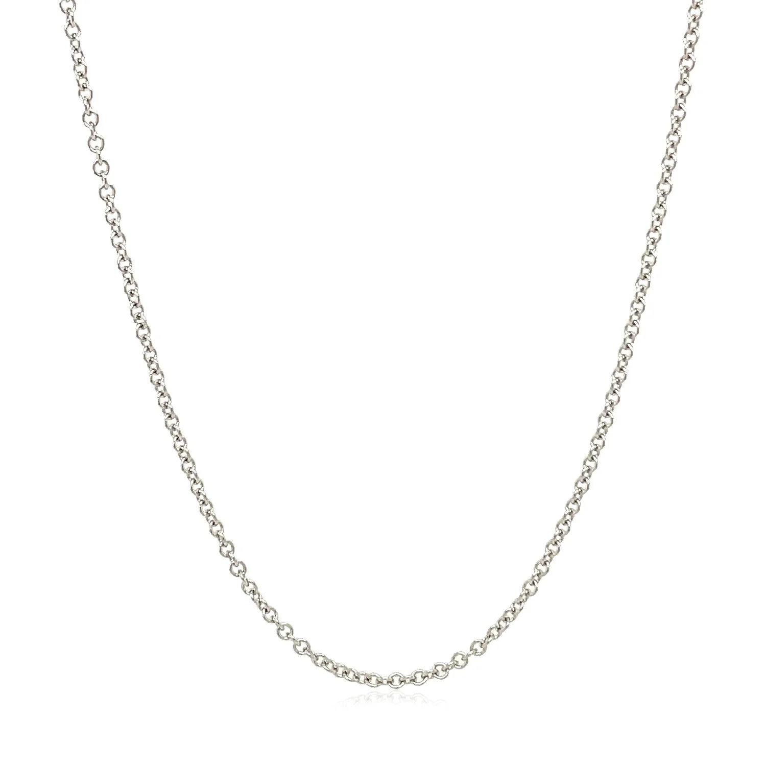 14k White Gold Round Cable Link Chain 1.9mm - Image 7