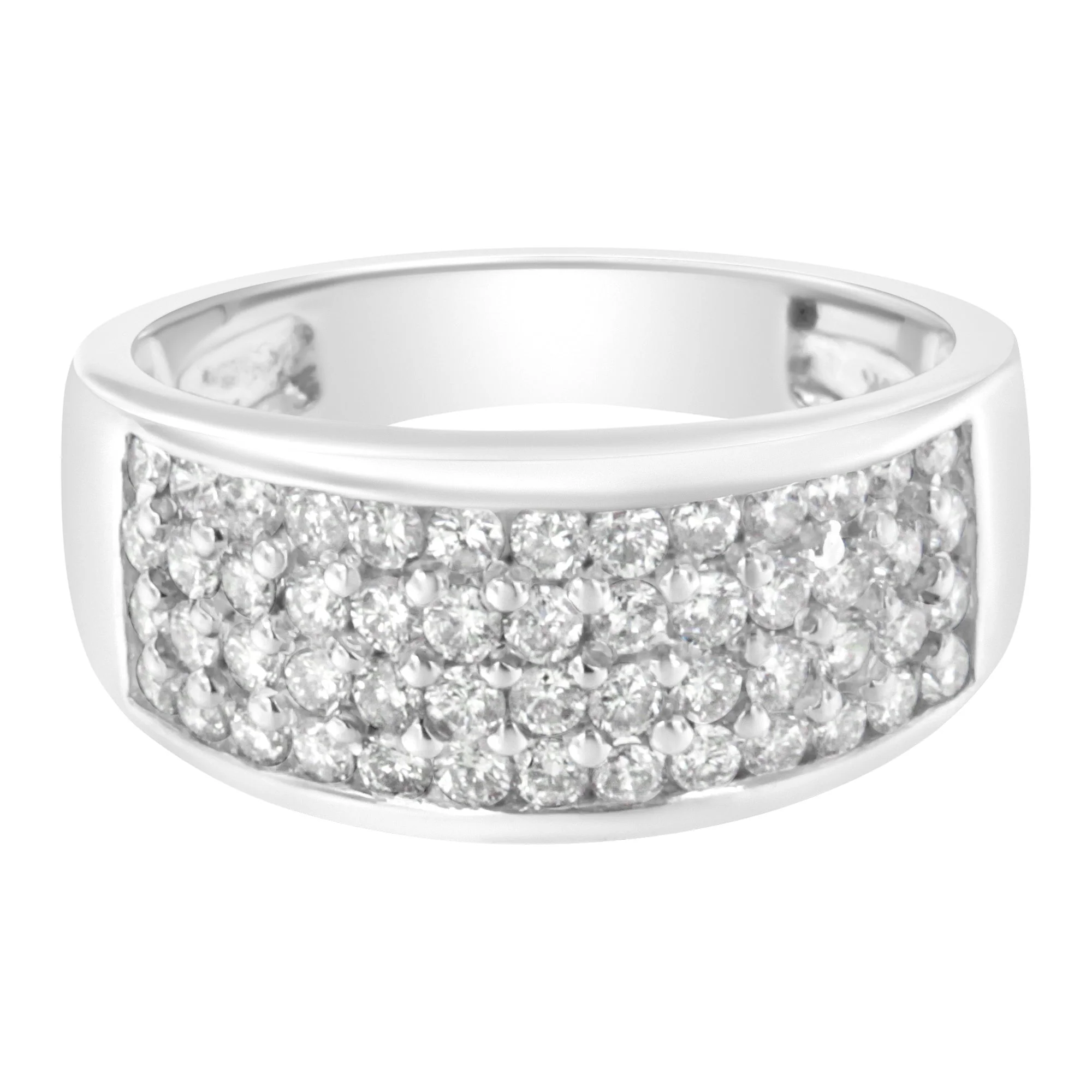 14K White Gold Round Cut Diamond Ring (1.0 Cttw, H-I Color, SI2-I1 Clarity) - Size 6-1/2 - Image 5