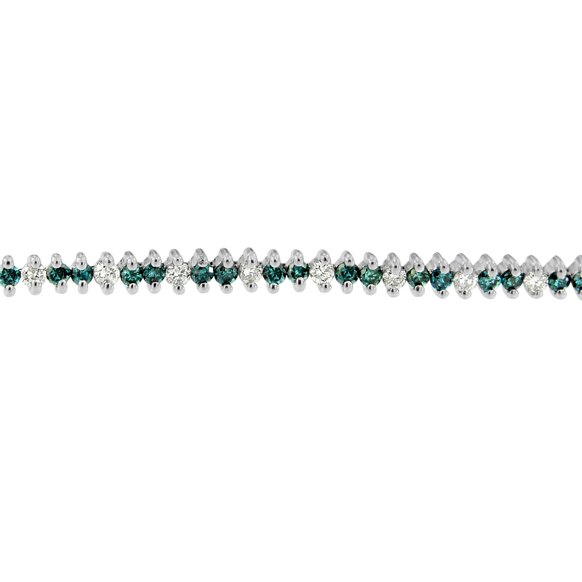 14K White Gold Round-Cut white and Blue Diamond Fashion Bracelet (3.70 cttw, H-I Color, SI1-SI2 Clarity) - Image 5