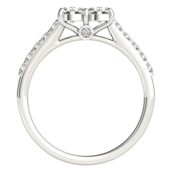14k White Gold Round Two Stone Diamond Ring (3/4 cttw) - Image 2