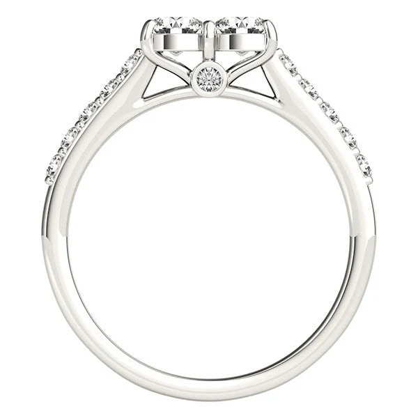 14k White Gold Round Two Stone Diamond Ring (3/4 cttw) - Image 5