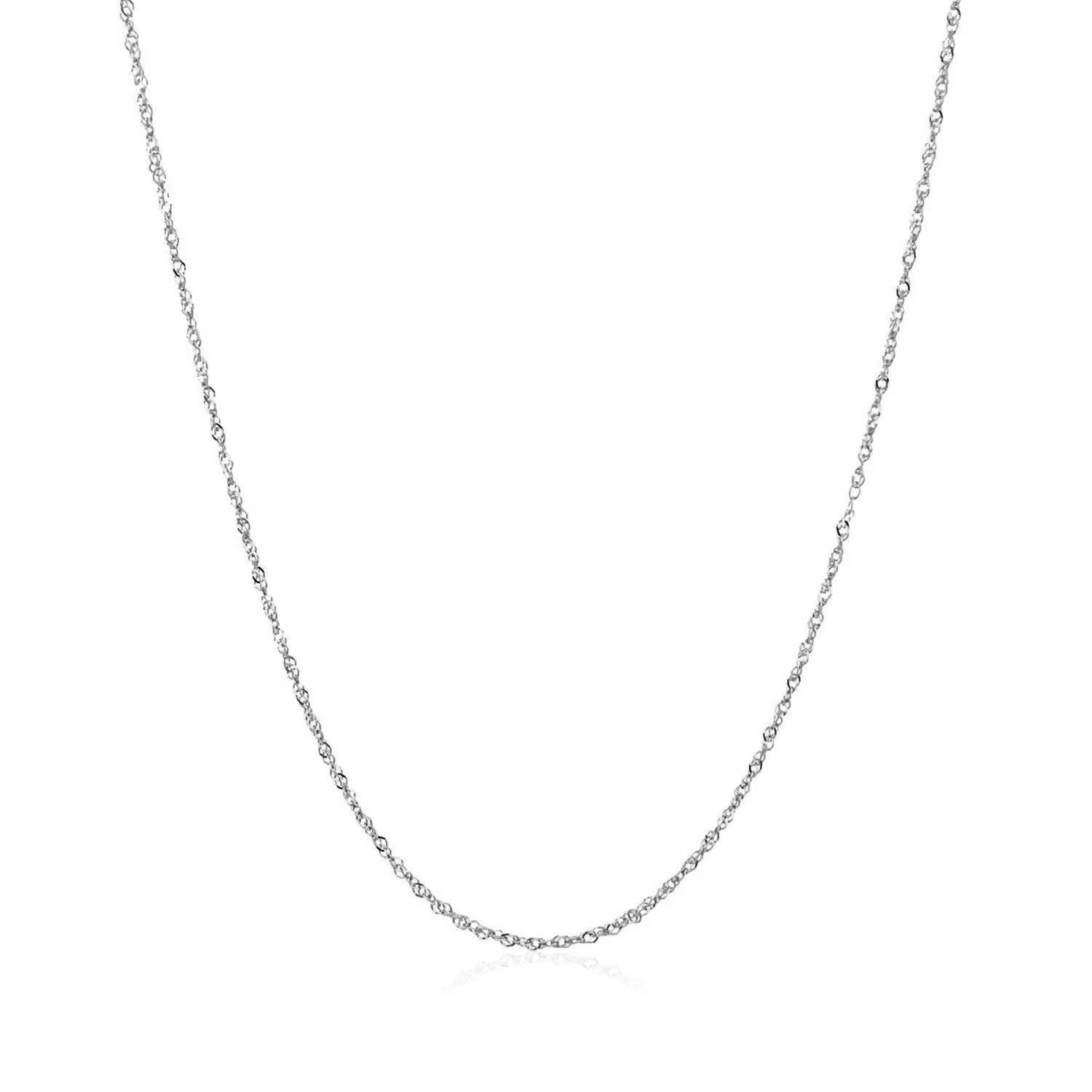 14k White Gold Singapore Chain 0.8mm - Image 2