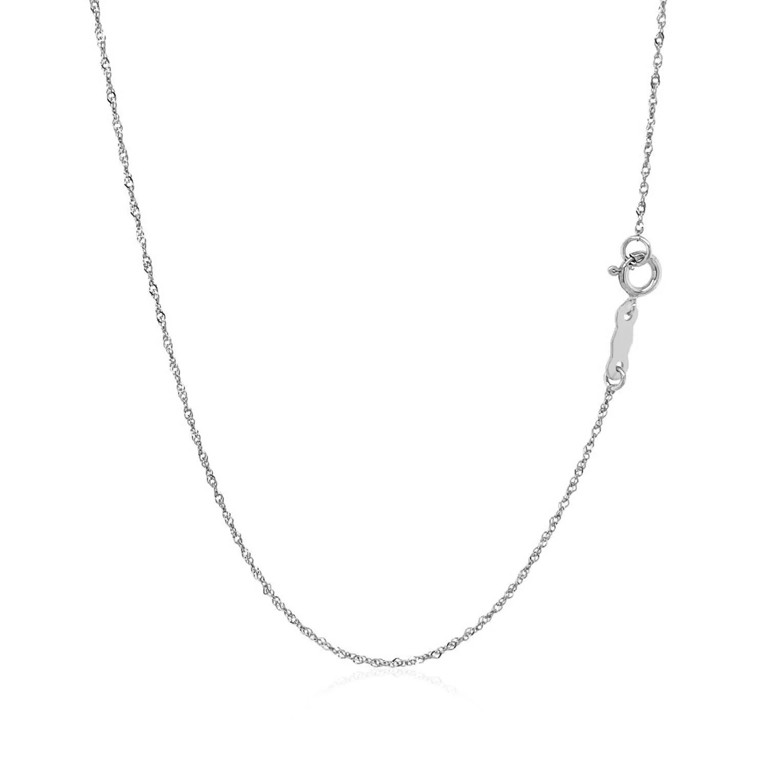 14k White Gold Singapore Chain 0.8mm - Image 3