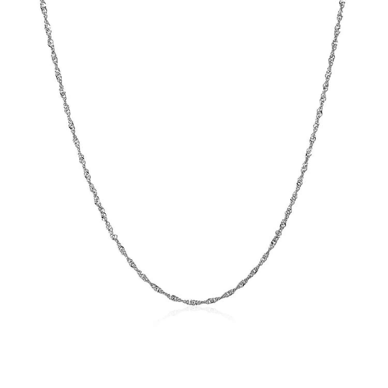 14k White Gold Singapore Chain 1.0mm - Image 2