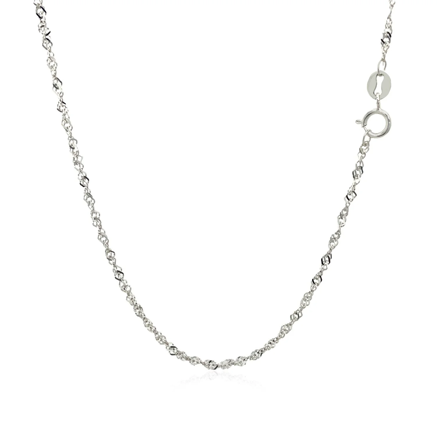 14k White Gold Singapore Chain 1.5mm - Image 7
