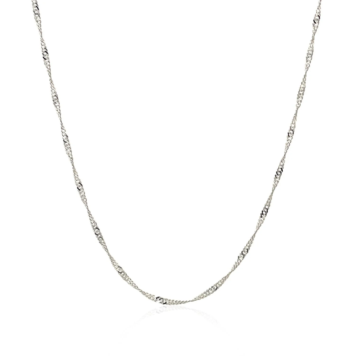 14k White Gold Singapore Chain 1.5mm - Image 7