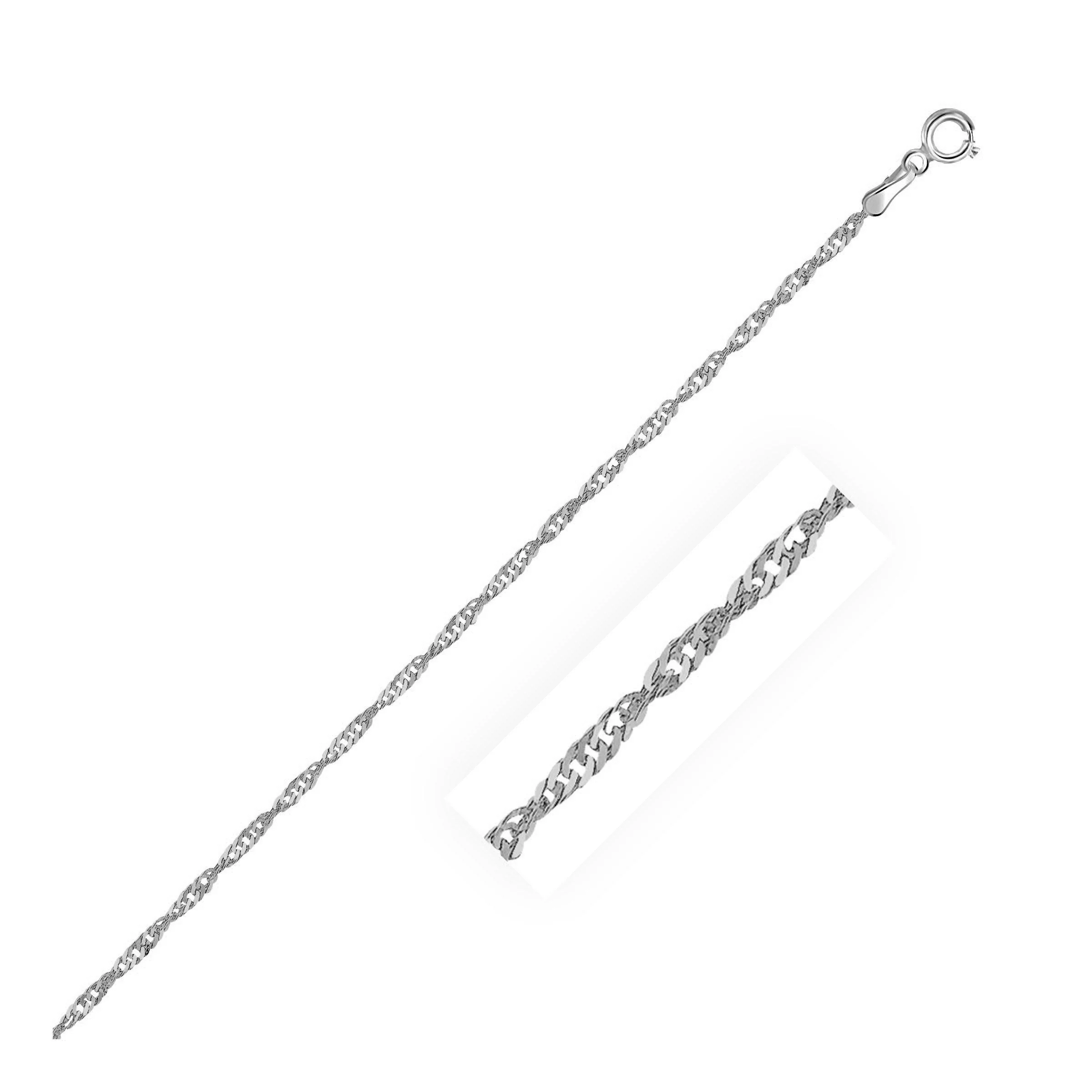 14k White Gold Singapore Chain 1.7mm - Image 9