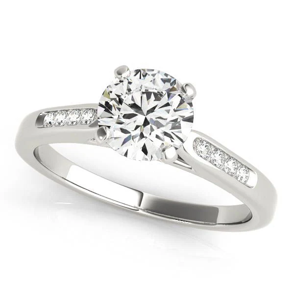 14k White Gold Single Row Diamond Engagement Ring (1 cttw) - Image 3