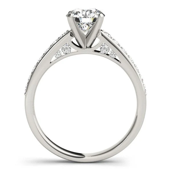 14k White Gold Single Row Prong Set Diamond Engagement Ring (1 3/8 cttw) - Image 4