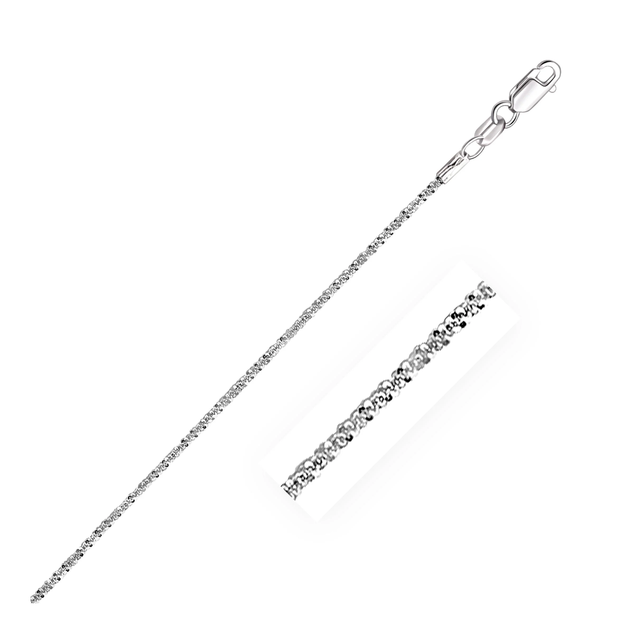 14k White Gold Sparkle Chain 1.5mm - Image 6