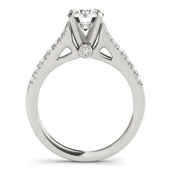 14k White Gold Split Shank Prong Set Diamond Engagement Ring (1 3/8 cttw) - Image 2