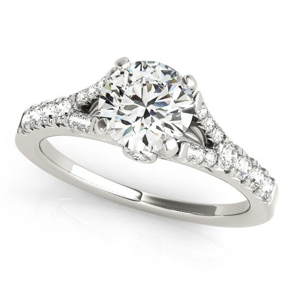 14k White Gold Split Shank Prong Set Diamond Engagement Ring (1 3/8 cttw) - Image 3