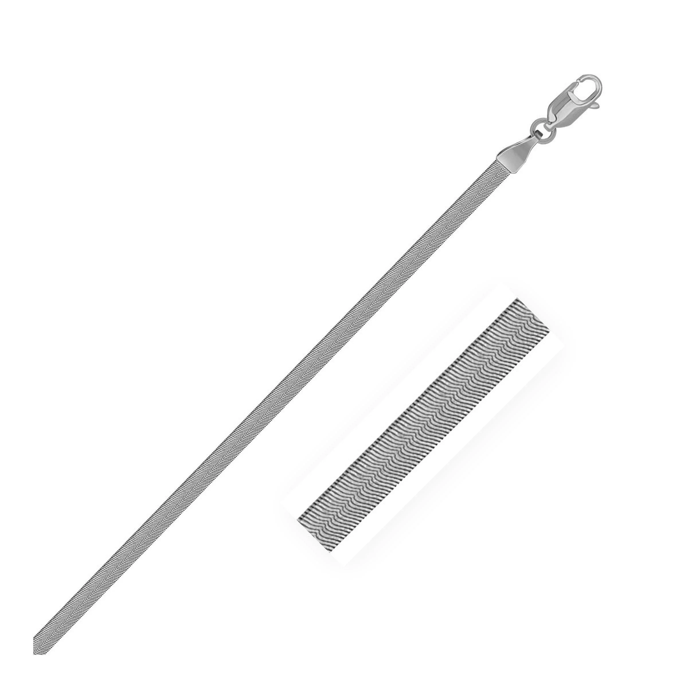 14k White Gold Super Flex Herringbone Chain (2.80 mm) - Image 4