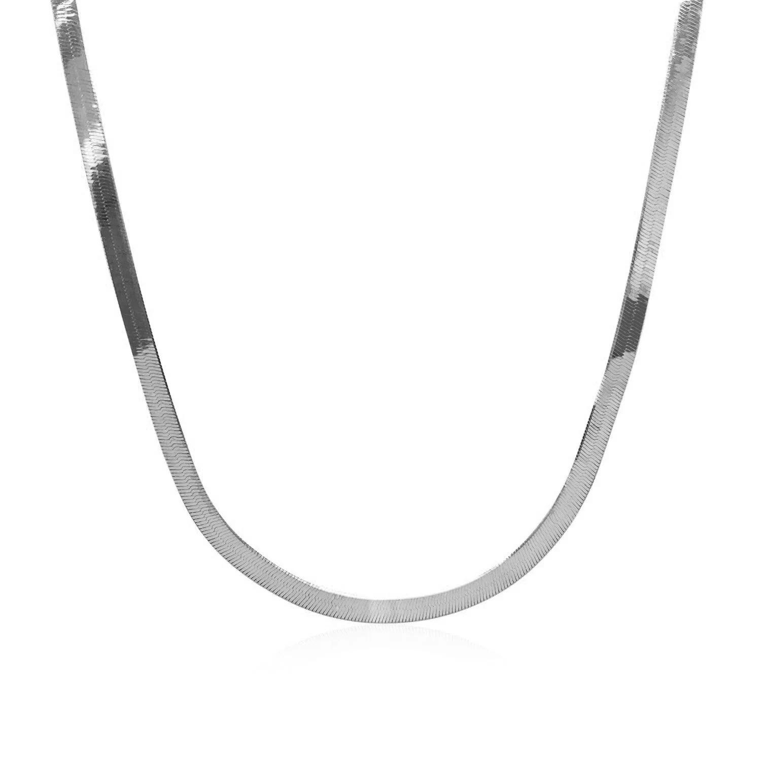 14k White Gold Super Flex Herringbone Chain (2.80 mm) - Image 5