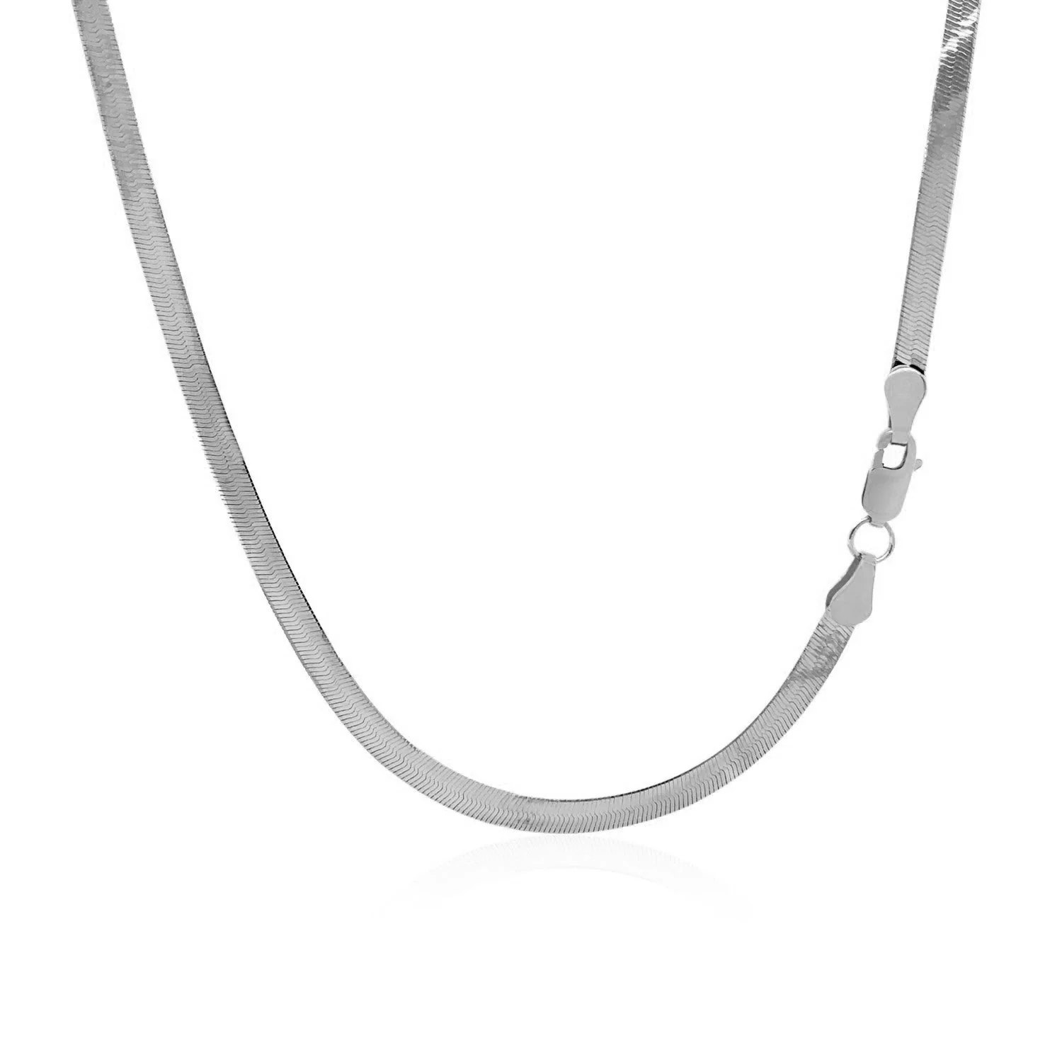 14k White Gold Super Flex Herringbone Chain (2.80 mm) - Image 6