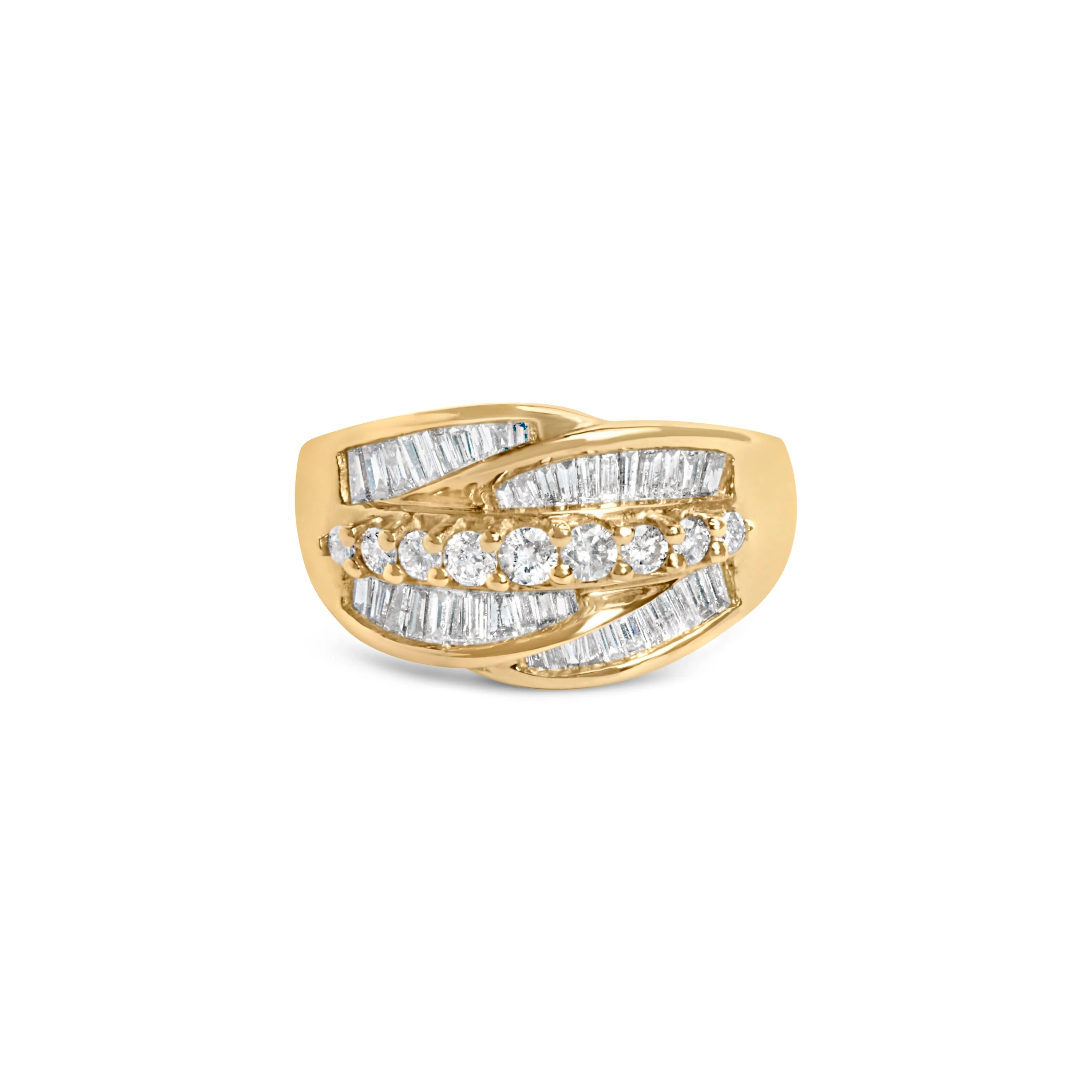 14K Yellow Gold 1.00 Cttw Diamond Cocktall Cluster 5 Stone Ring (H-I Color, SI1-I1 Clarity) - Ring Size 7 - Image 6