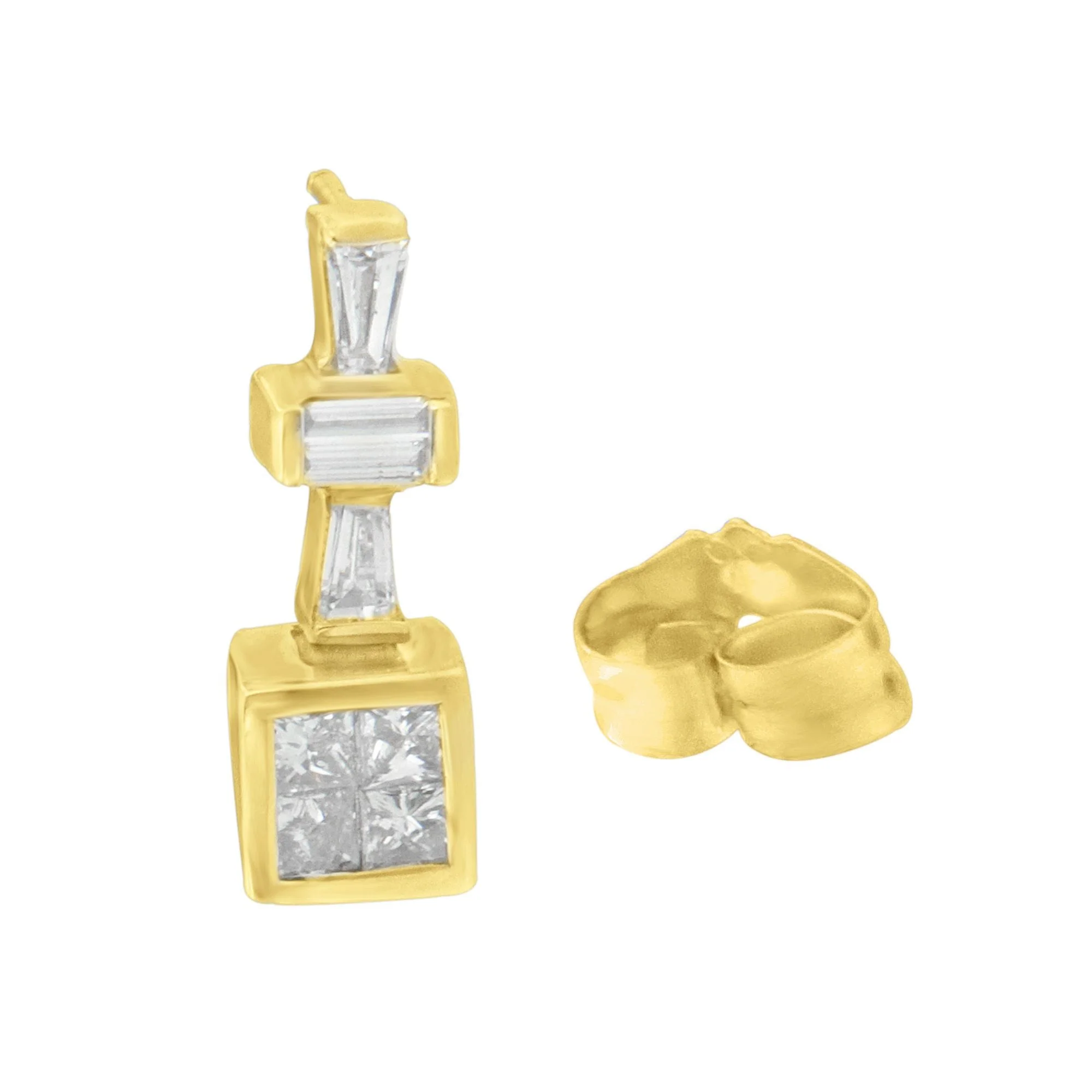 14K Yellow Gold 1 1/3 cttw Diamond Hoop Earrings (G-H, VS1-VS2) - Image 7