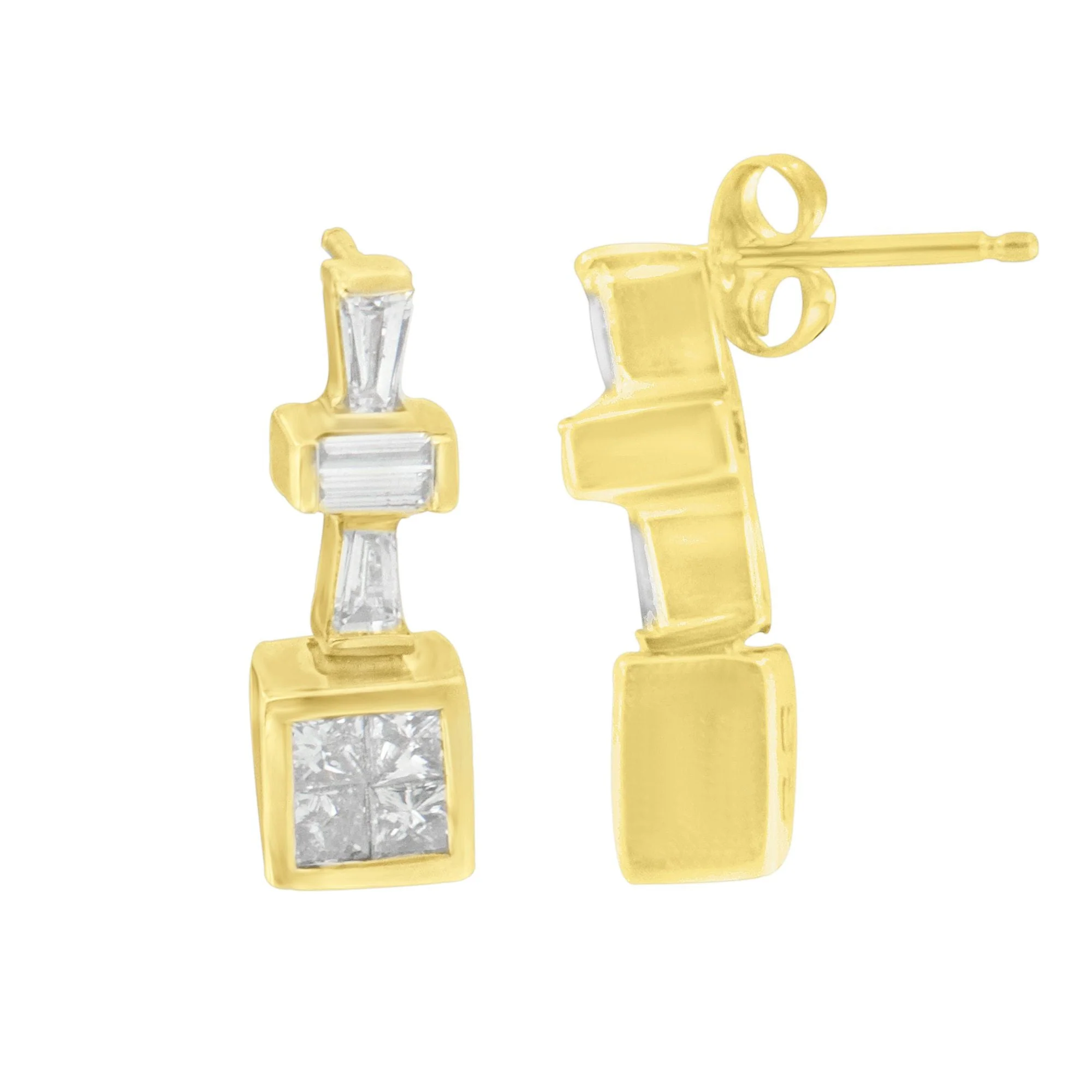 14K Yellow Gold 1 1/3 cttw Diamond Hoop Earrings (G-H, VS1-VS2) - Image 8