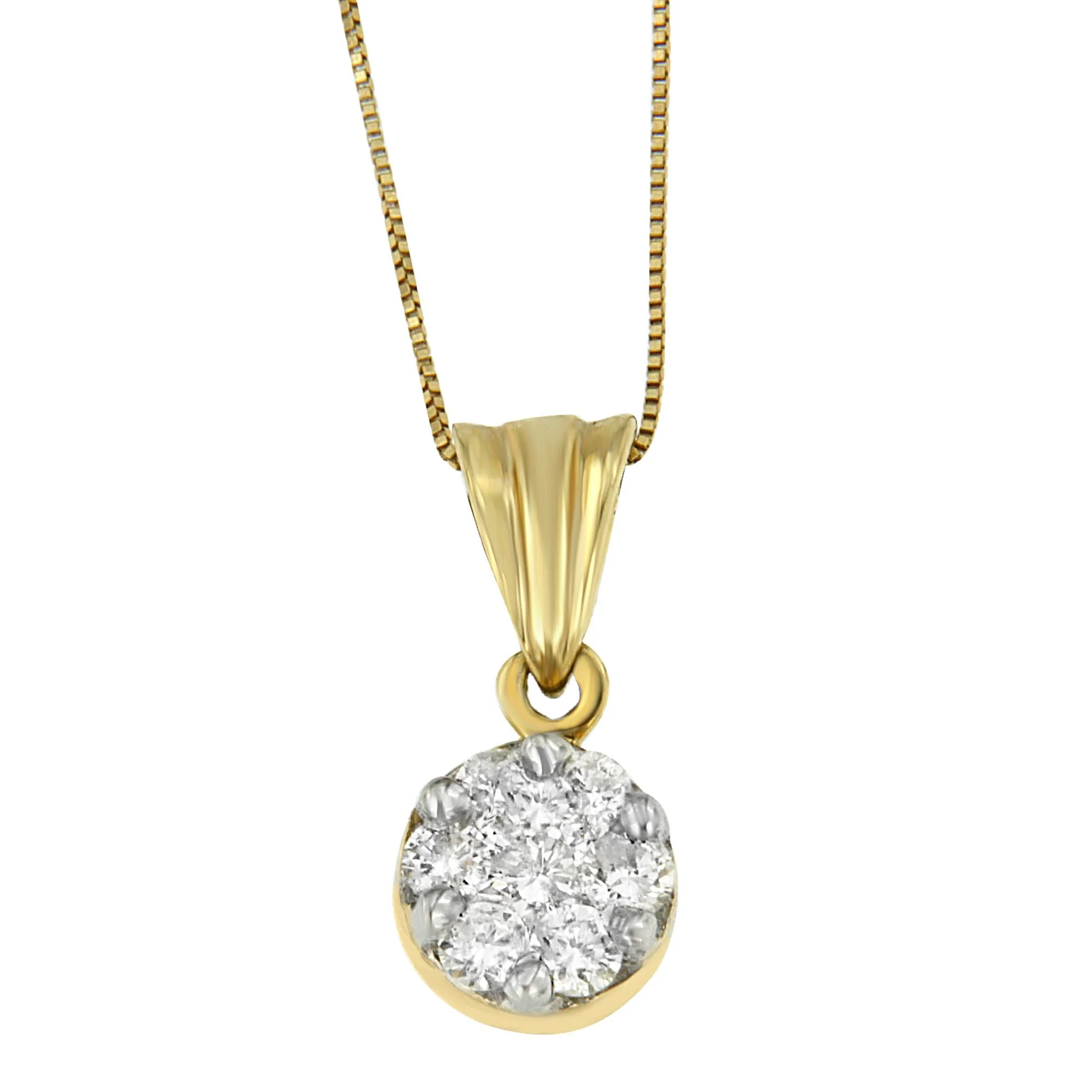14K Yellow Gold 1/2 cttw Round Cut Diamond Circle Pendant Necklace (H-I, I1-I2) - Image 5