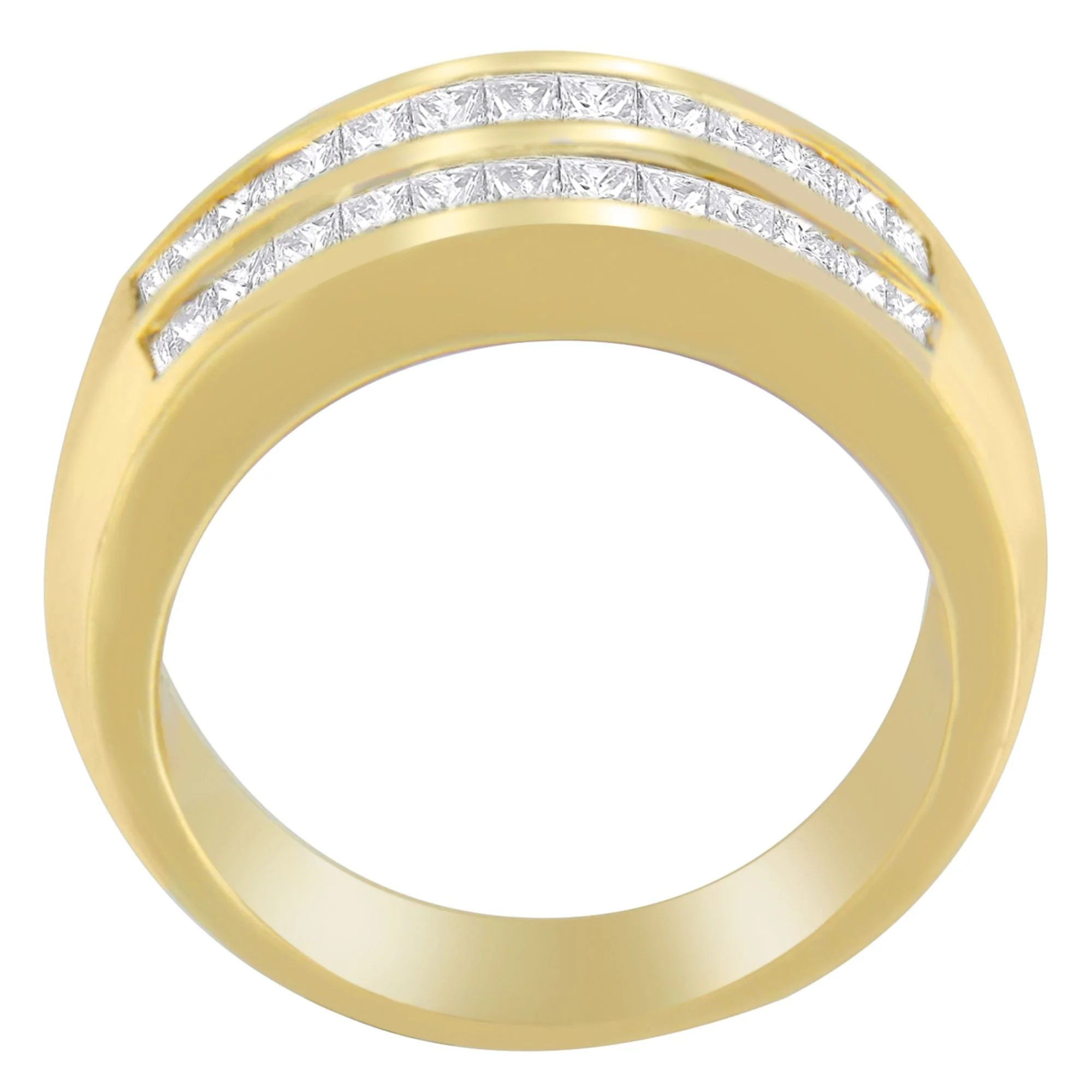 14K Yellow Gold 1ct. TDW Princess and Baguette-Cut Diamond Ring(H-I, SI1-SI2) - Image 5