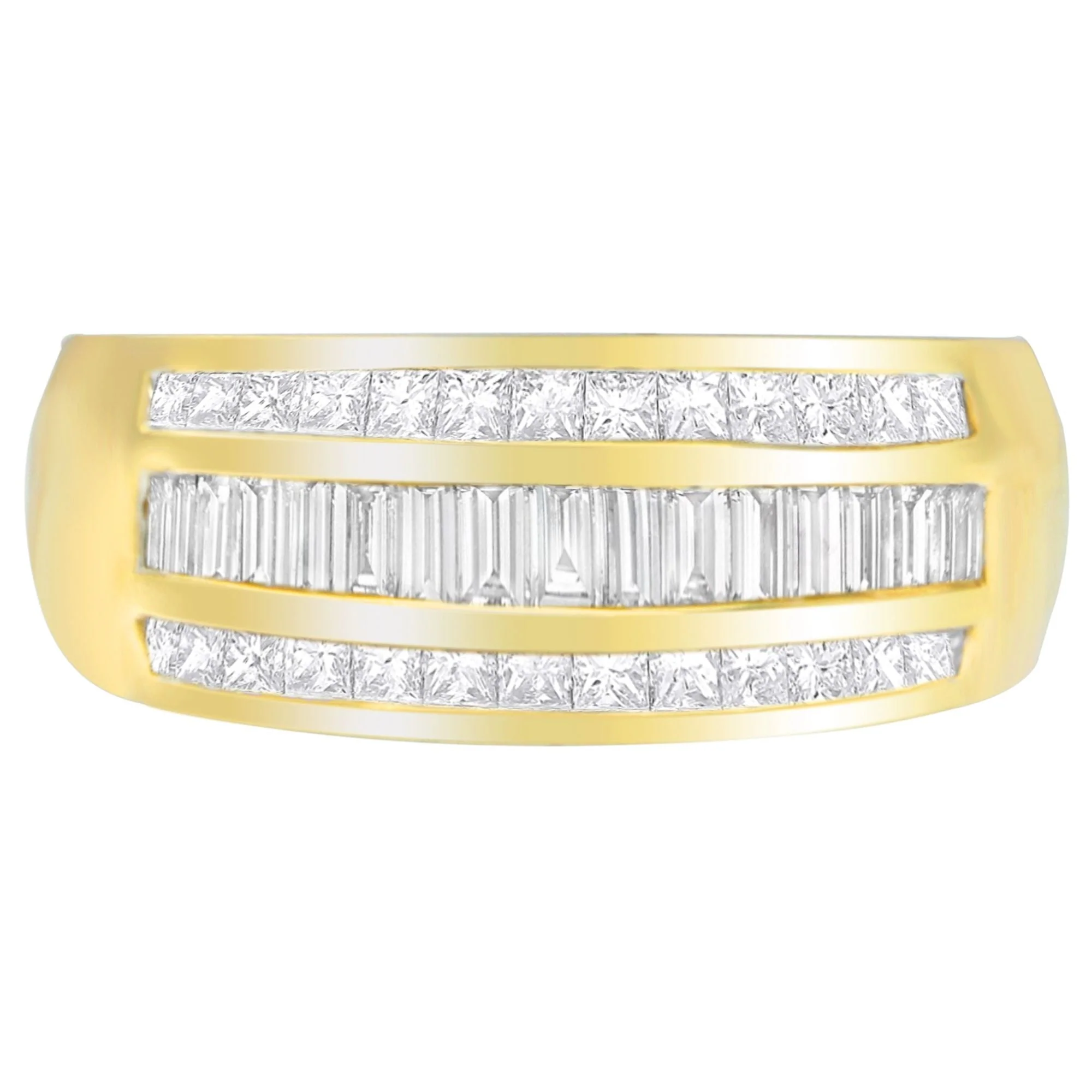 14K Yellow Gold 1ct. TDW Princess and Baguette-Cut Diamond Ring(H-I, SI1-SI2) - Image 6